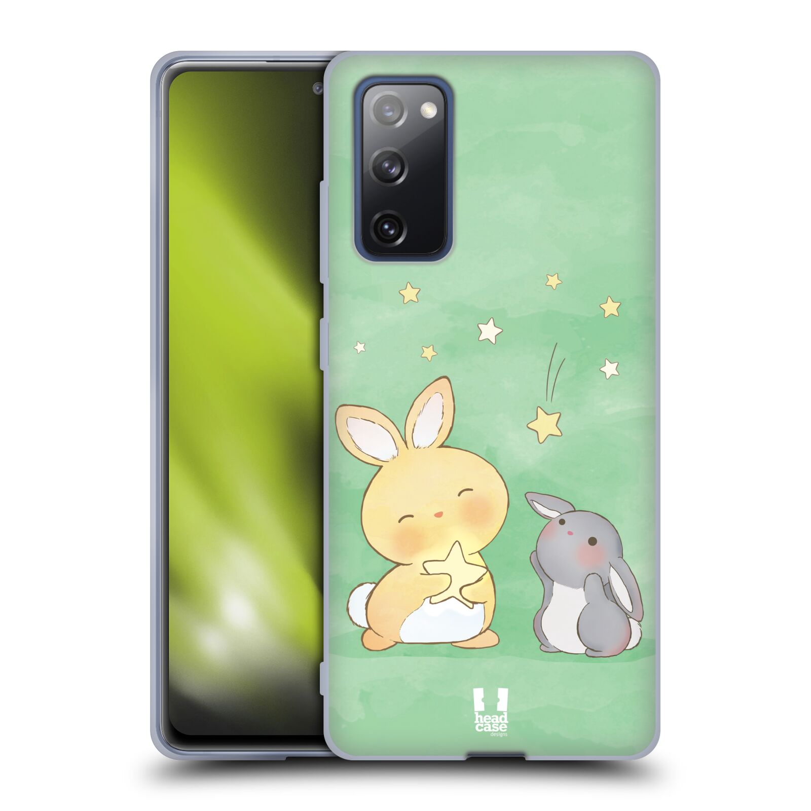 Plastový obal HEAD CASE na mobil Samsung Galaxy S20 FE / S20 FE 5G vzor králíček a hvězdy zelená