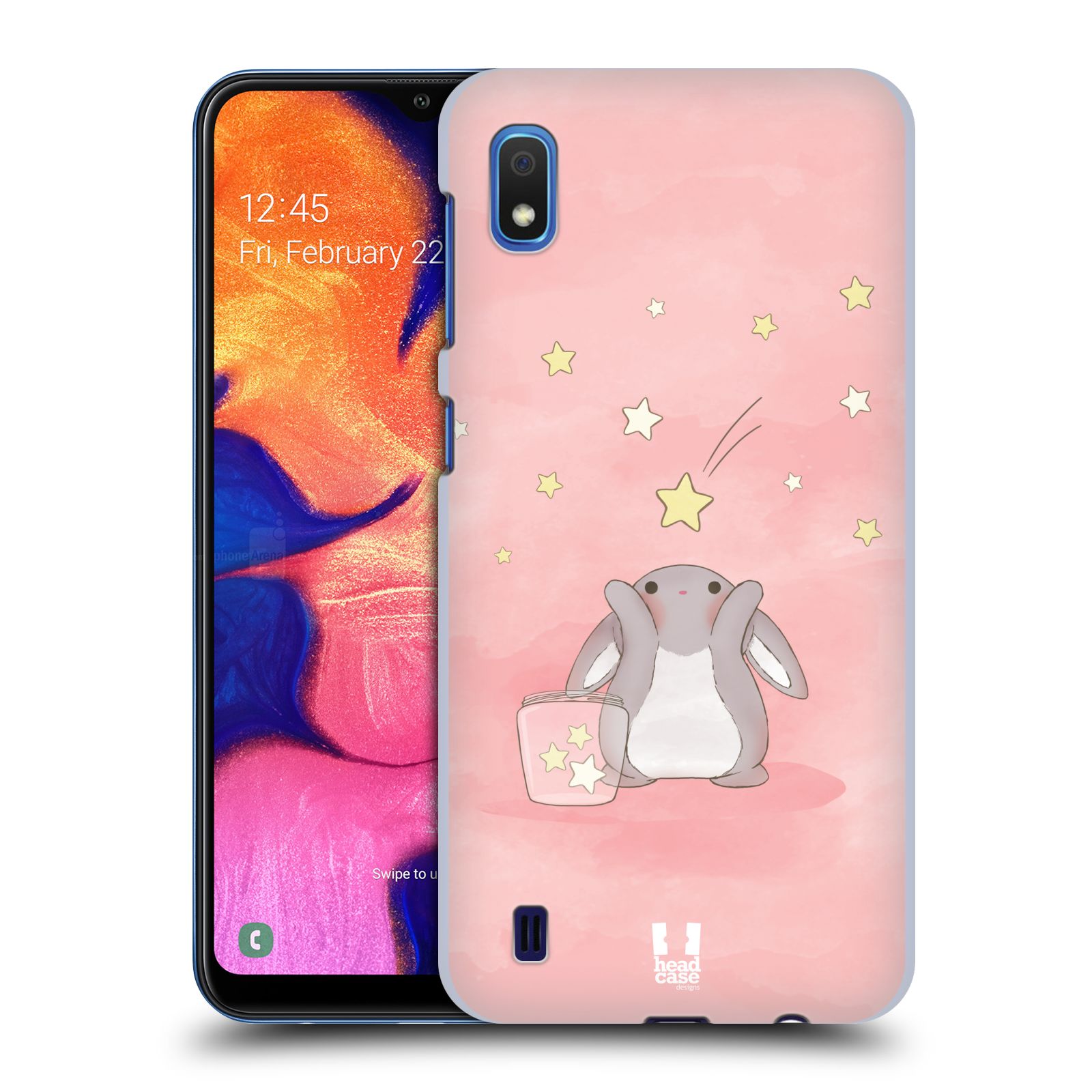Pouzdro na mobil Samsung Galaxy A10 - HEAD CASE - vzor králíček a hvězdy růžová