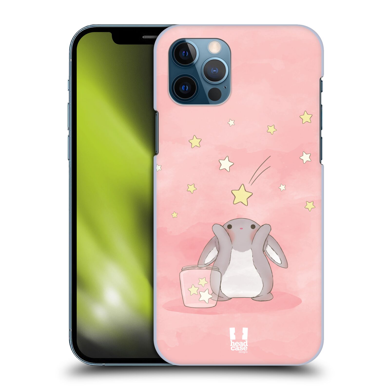 HEAD CASE plastový obal na mobil Apple Iphone 12 / Iphone 12 PRO vzor králíček a hvězdy růžová