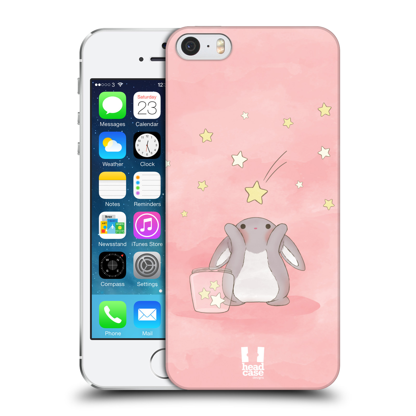 Plastové pouzdro pro mobil Apple Iphone 5 / 5S / SE vzor králíček a hvězdy růžová