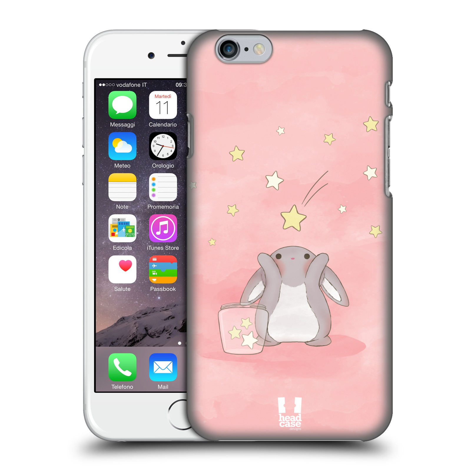 Plastové pouzdro pro mobil Apple Iphone 6/6S vzor králíček a hvězdy růžová