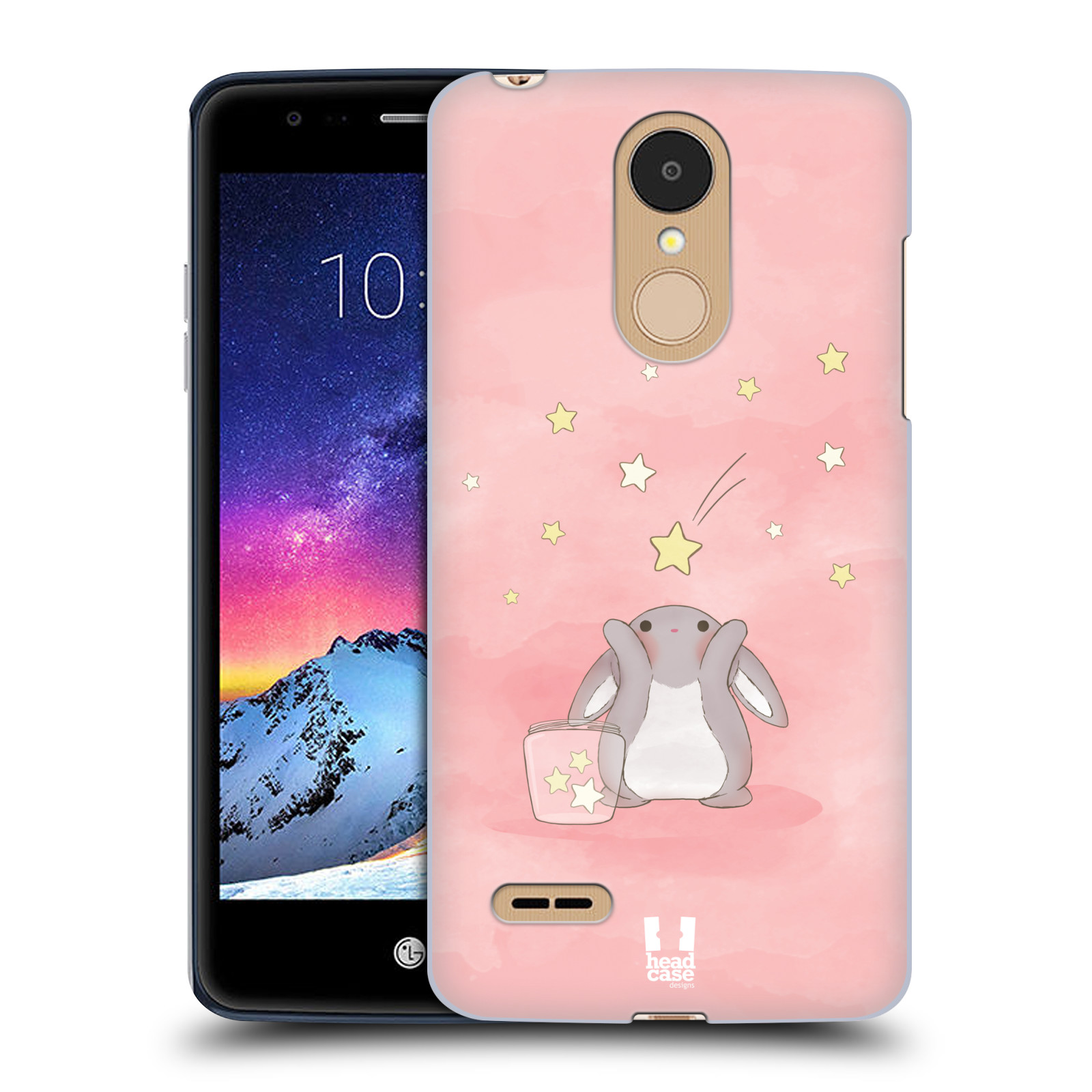 HEAD CASE plastový obal na mobil LG K9 / K8 2018 vzor králíček a hvězdy růžová