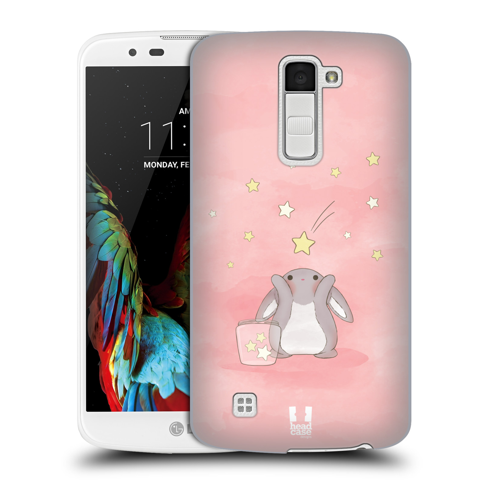 HEAD CASE plastový obal na mobil LG K10 vzor králíček a hvězdy růžová
