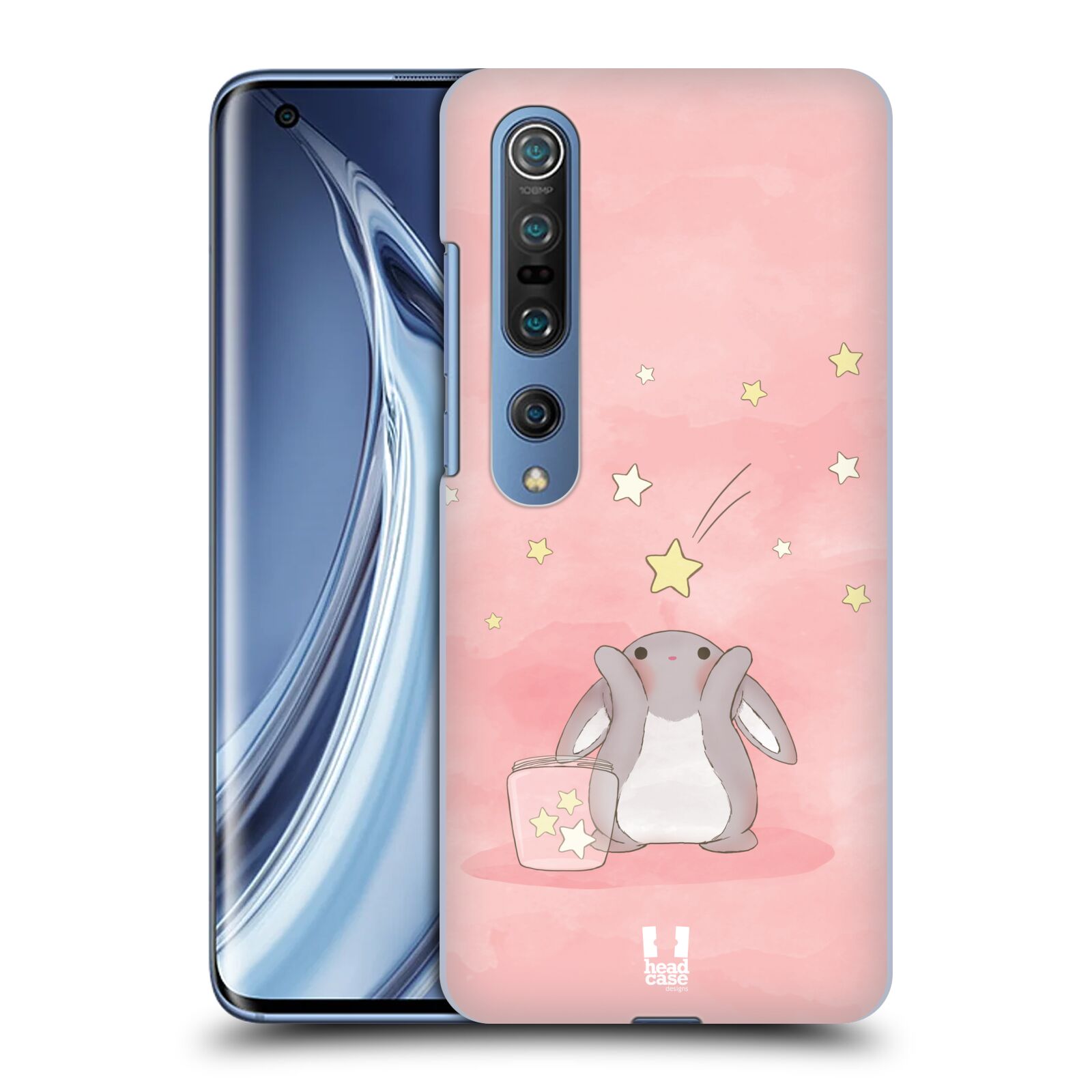 HEAD CASE plastový obal na mobil Xiaomi Mi 10 vzor králíček a hvězdy růžová