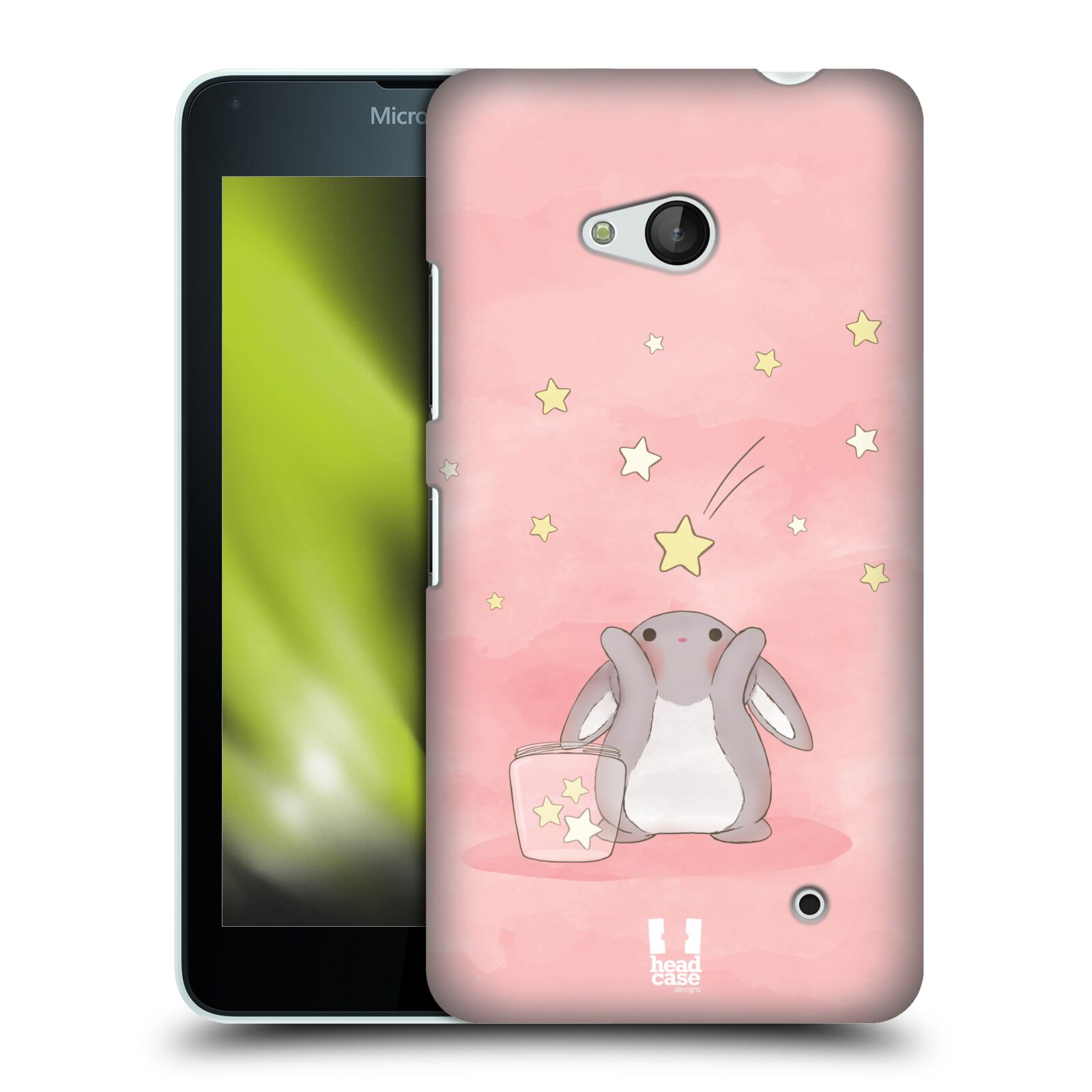 HEAD CASE plastový obal na mobil Nokia Lumia 640 vzor králíček a hvězdy růžová