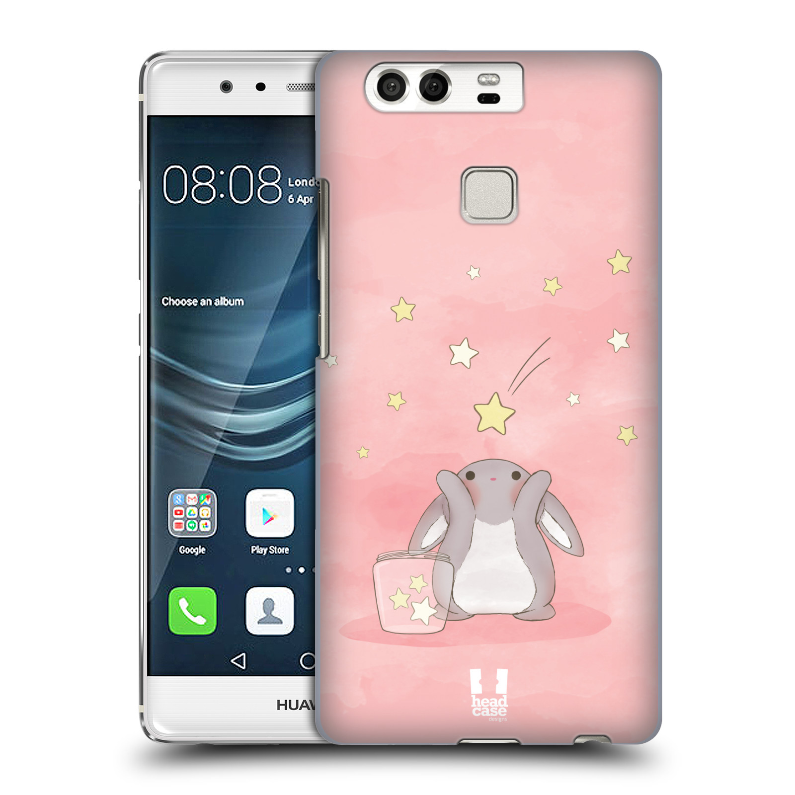 HEAD CASE plastový obal na mobil Huawei P9 / P9 DUAL SIM vzor králíček a hvězdy růžová