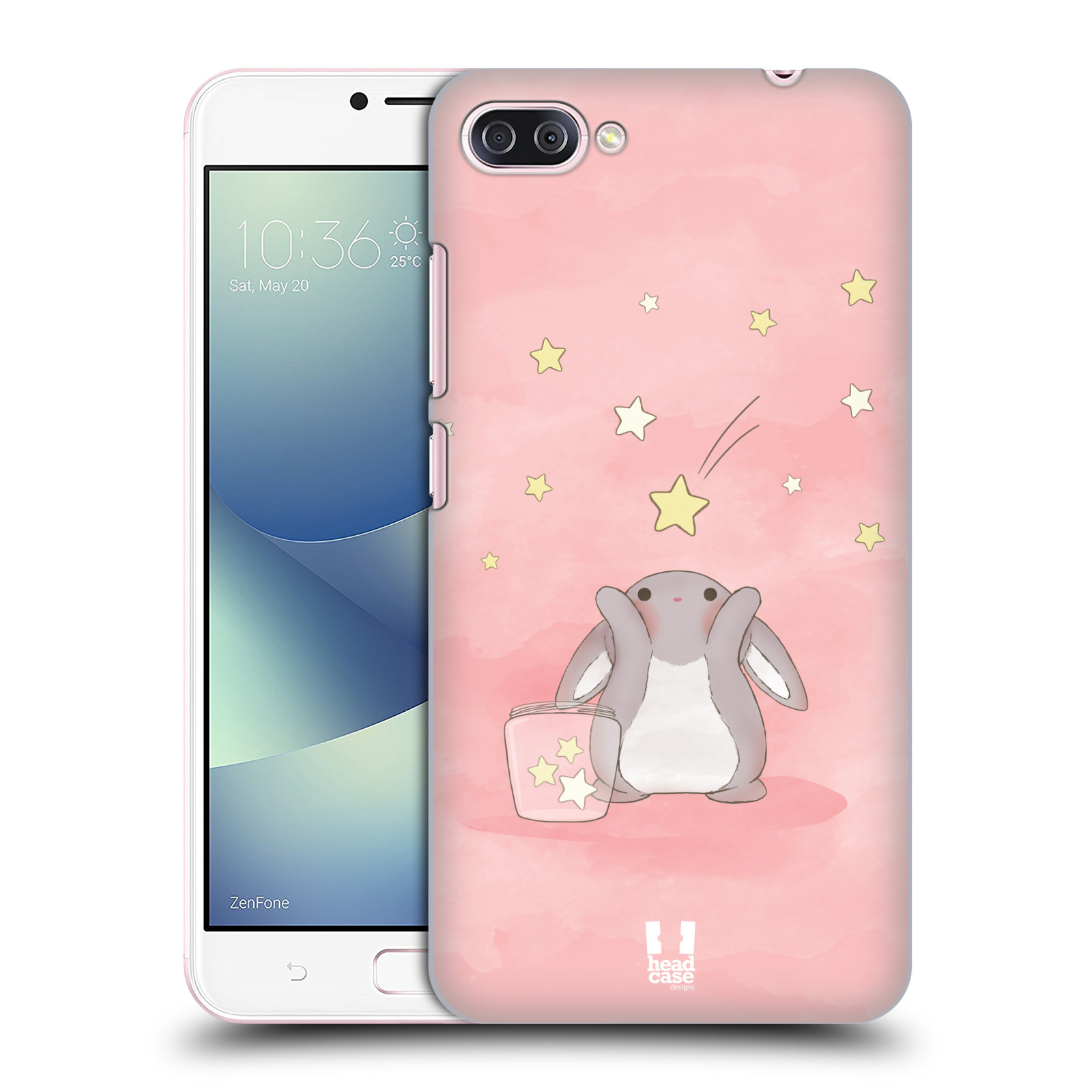 HEAD CASE plastový obal na mobil Asus Zenfone 4 MAX ZC554KL vzor králíček a hvězdy růžová