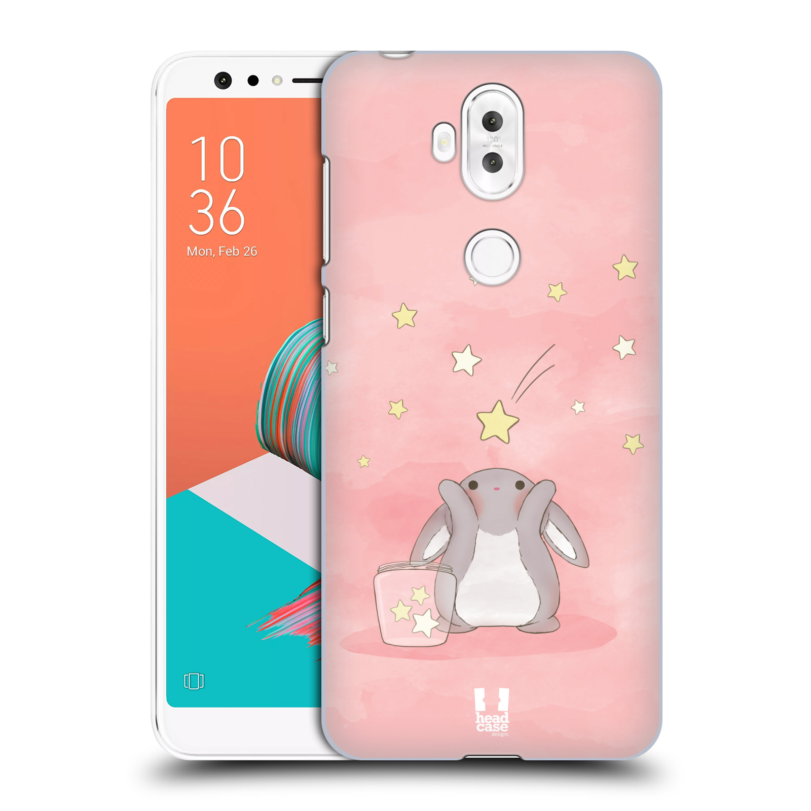 HEAD CASE plastový obal na mobil Asus Zenfone 5 LITE ZC600KL vzor králíček a hvězdy růžová