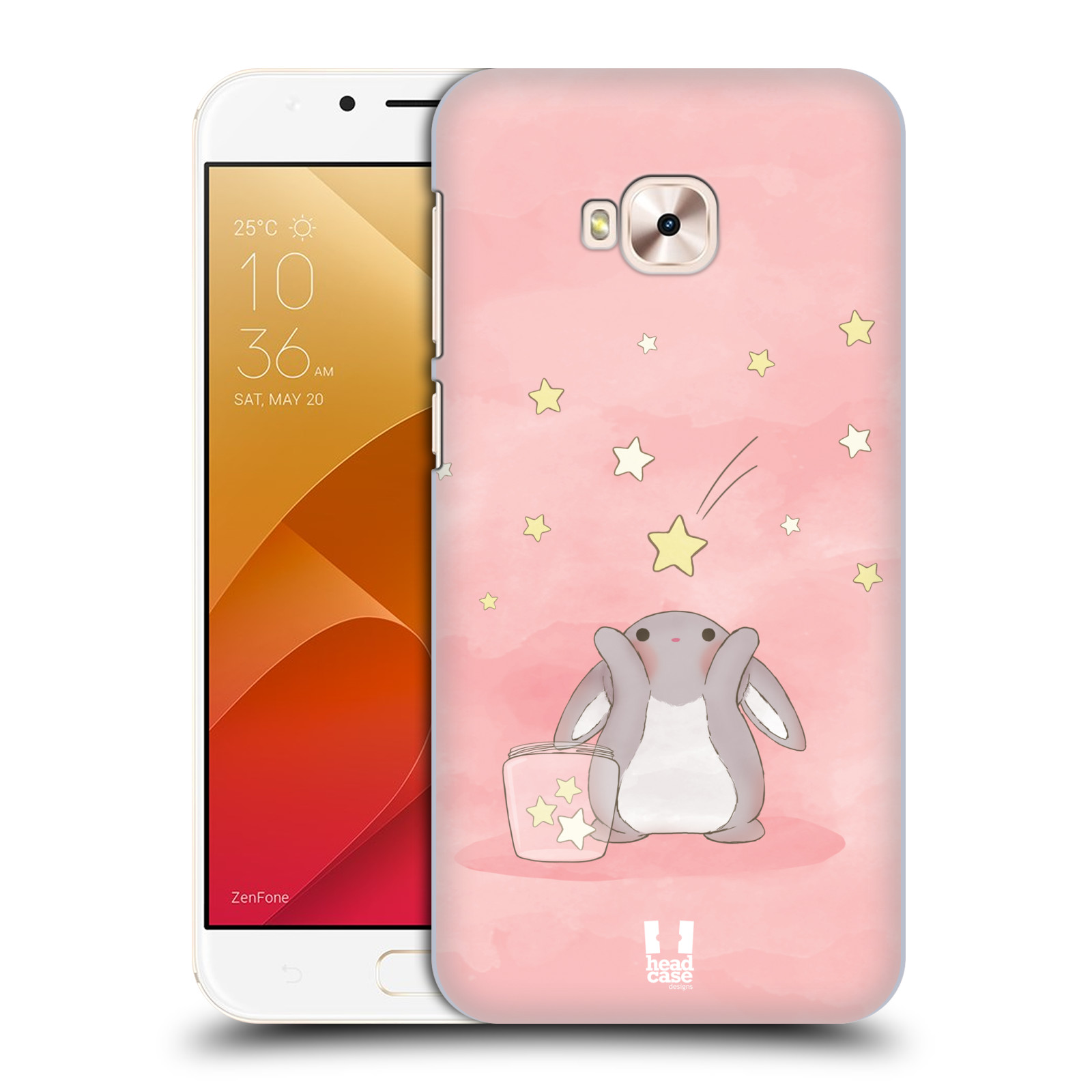 HEAD CASE plastový obal na mobil Asus Zenfone 4 Selfie Pro ZD552KL vzor králíček a hvězdy růžová