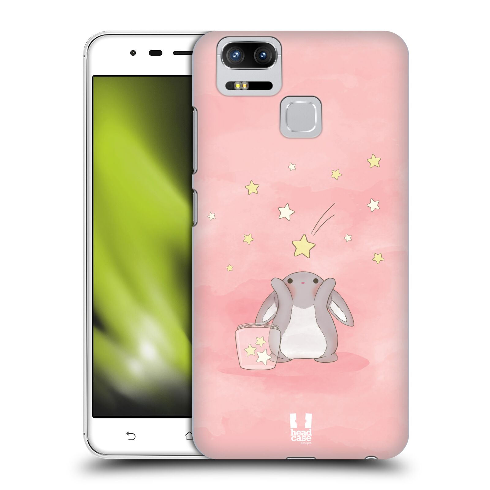 HEAD CASE plastový obal na mobil Asus Zenfone 3 Zoom ZE553KL vzor králíček a hvězdy růžová