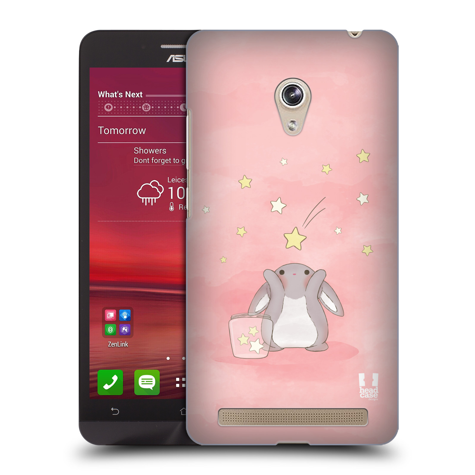 HEAD CASE plastový obal na mobil Asus Zenfone 6 vzor králíček a hvězdy růžová