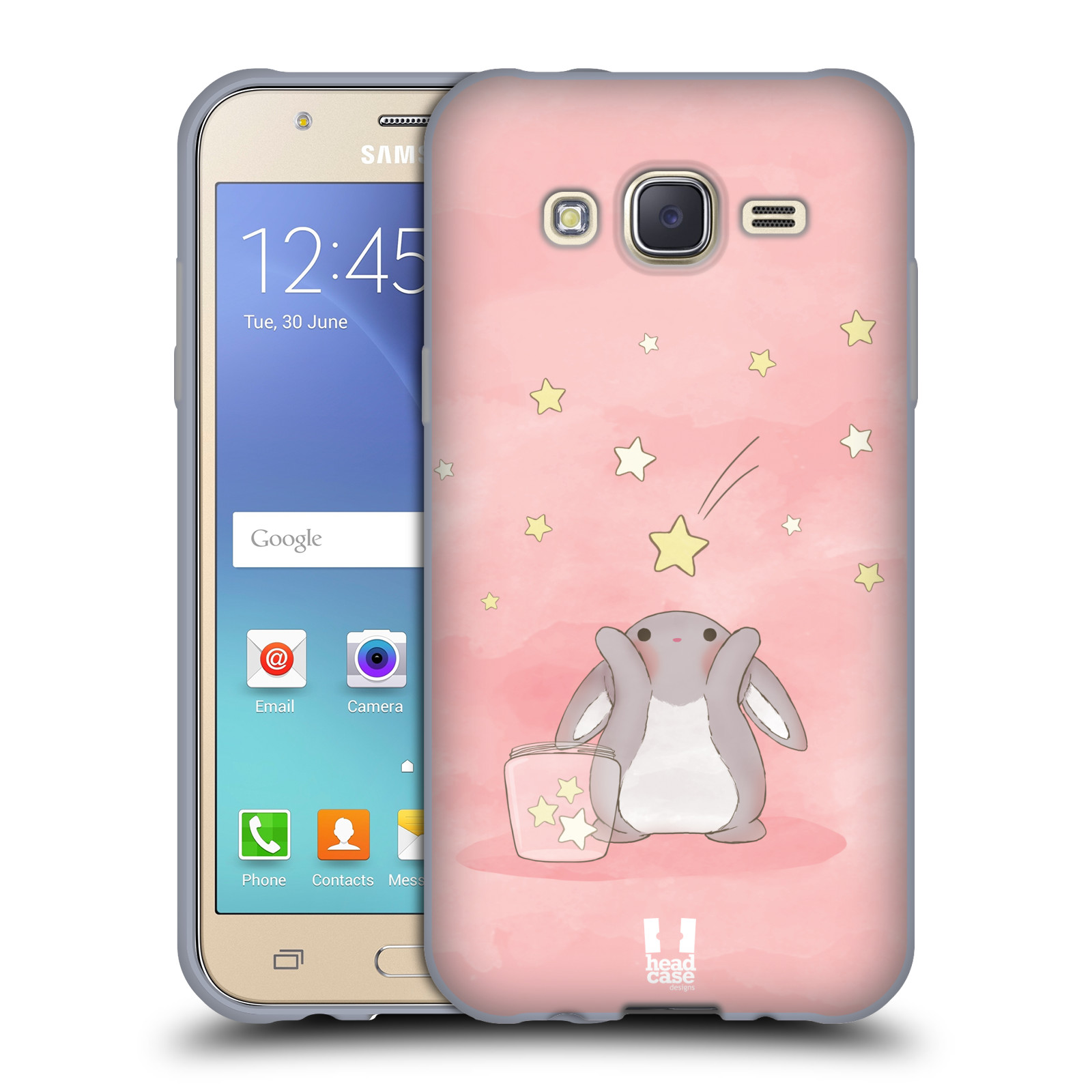 HEAD CASE silikonový obal na mobil Samsung Galaxy J5, J500, (J5 DUOS) vzor králíček a hvězdy růžová