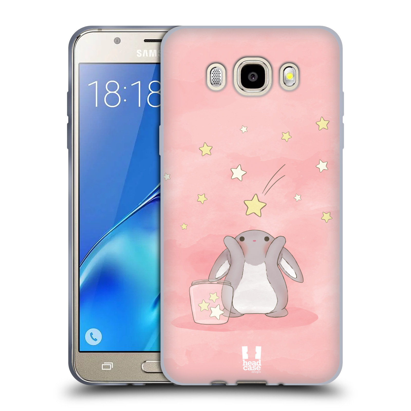 HEAD CASE silikonový obal, kryt na mobil Samsung Galaxy J5 2016, J510, J510F, (J510F DUAL SIM) vzor králíček a hvězdy růžová