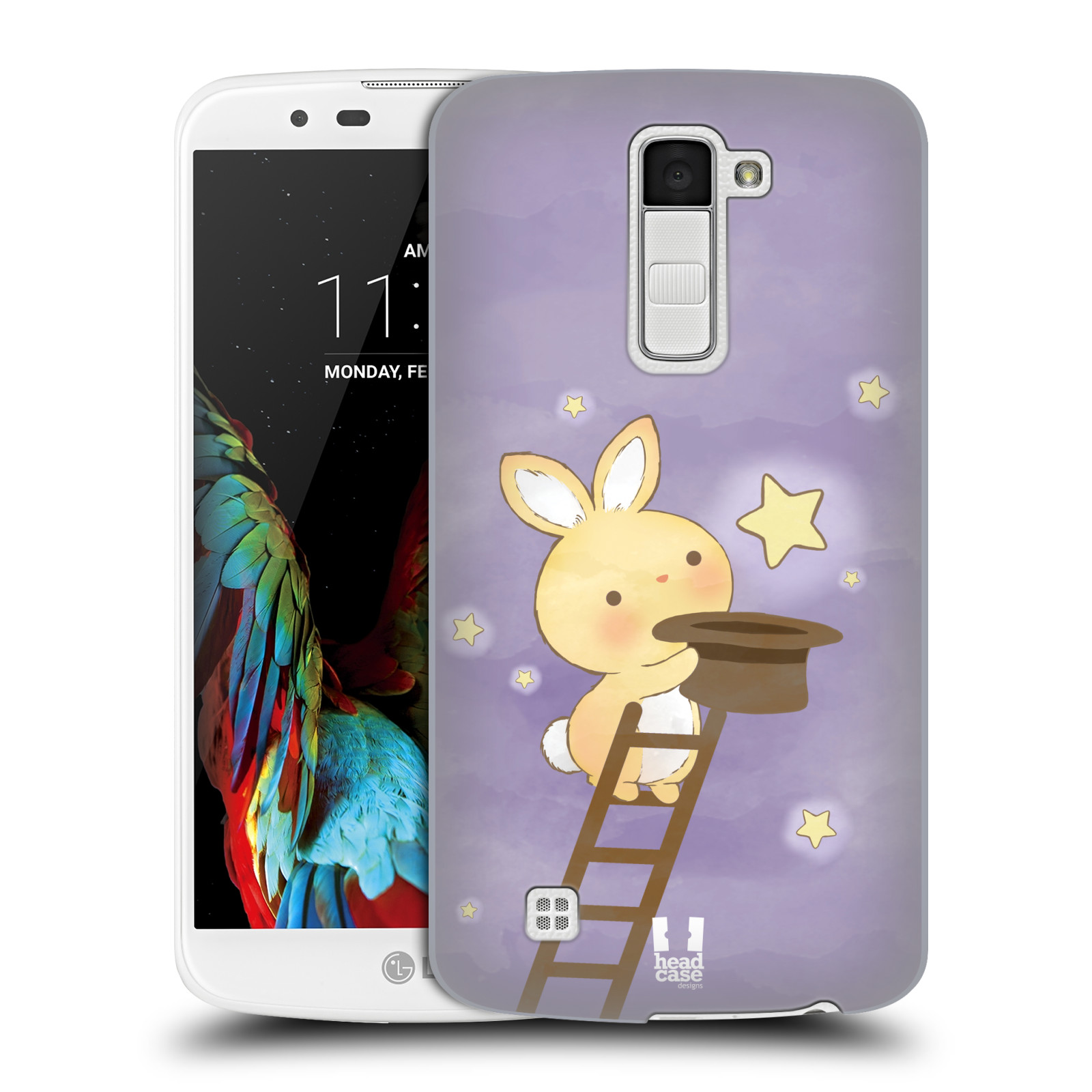HEAD CASE plastový obal na mobil LG K10 vzor králíček a hvězdy fialová