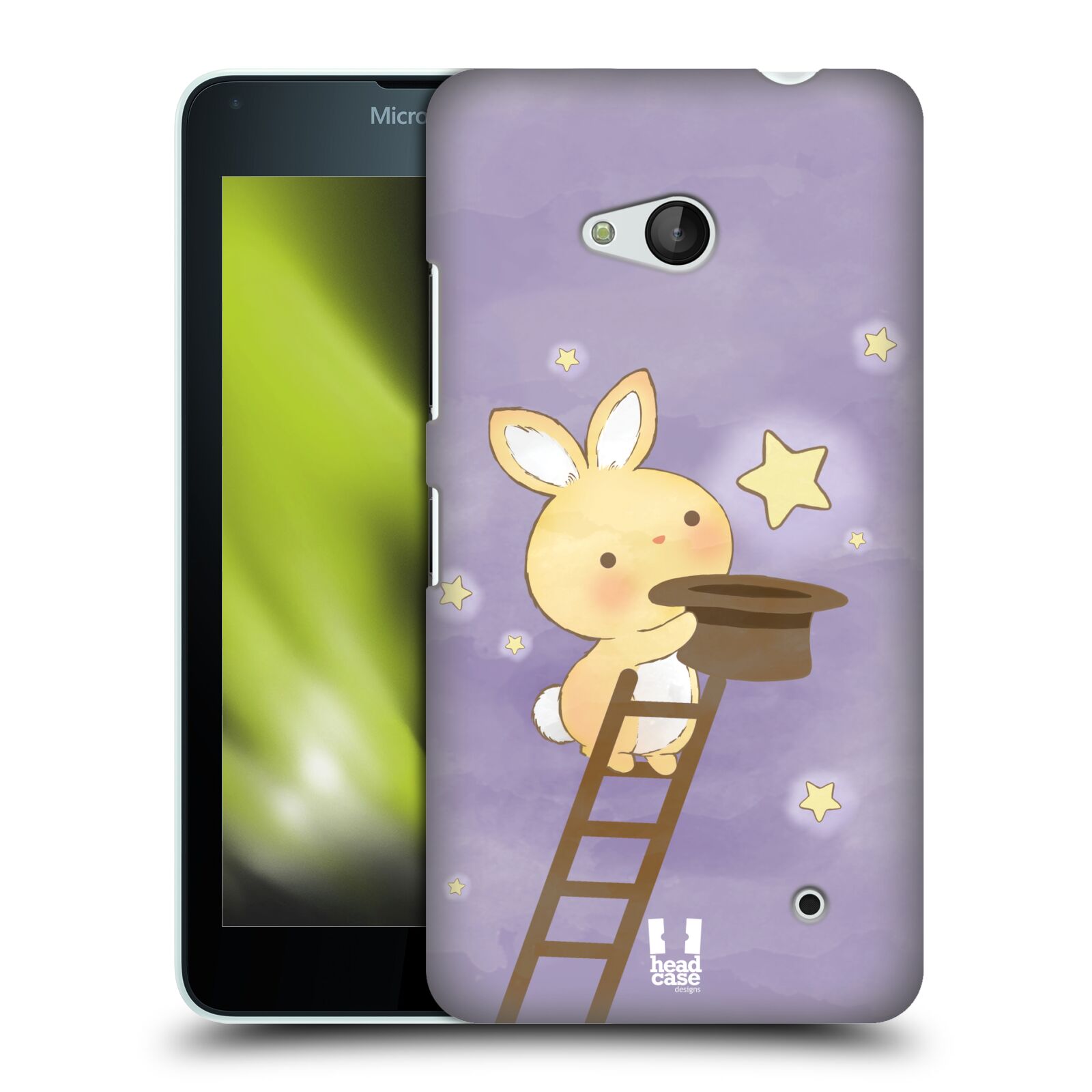 HEAD CASE plastový obal na mobil Nokia Lumia 640 vzor králíček a hvězdy fialová