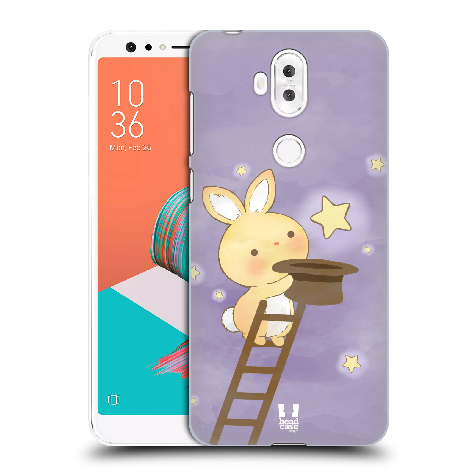 HEAD CASE plastový obal na mobil Asus Zenfone 5 LITE ZC600KL vzor králíček a hvězdy fialová
