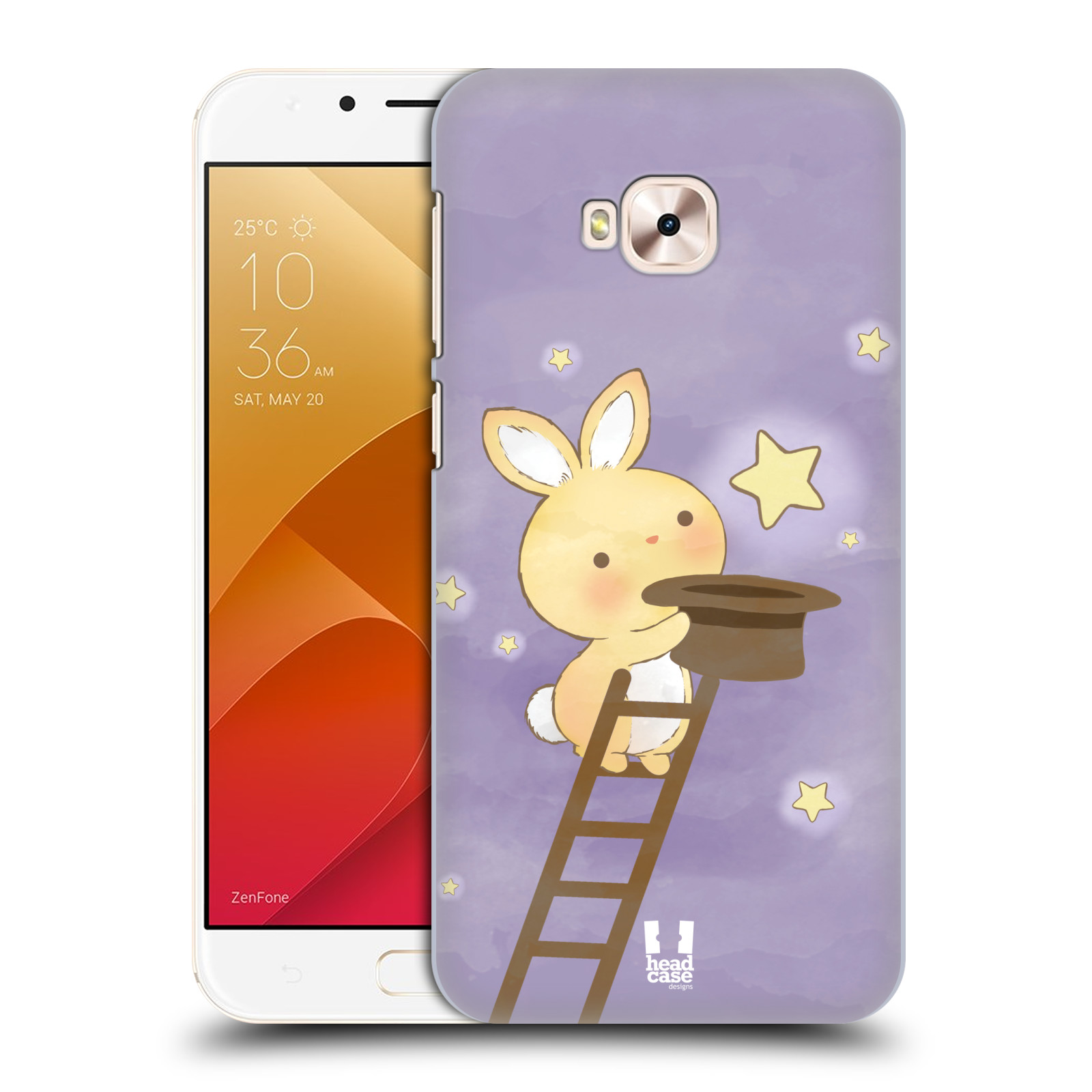 HEAD CASE plastový obal na mobil Asus Zenfone 4 Selfie Pro ZD552KL vzor králíček a hvězdy fialová