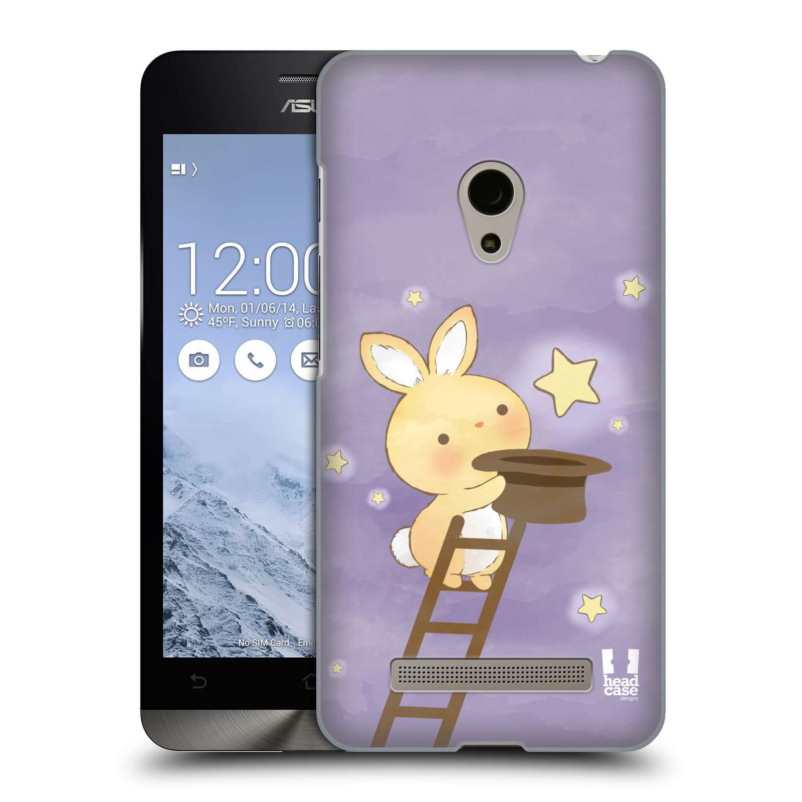 HEAD CASE plastový obal na mobil Asus Zenfone 5 vzor králíček a hvězdy fialová