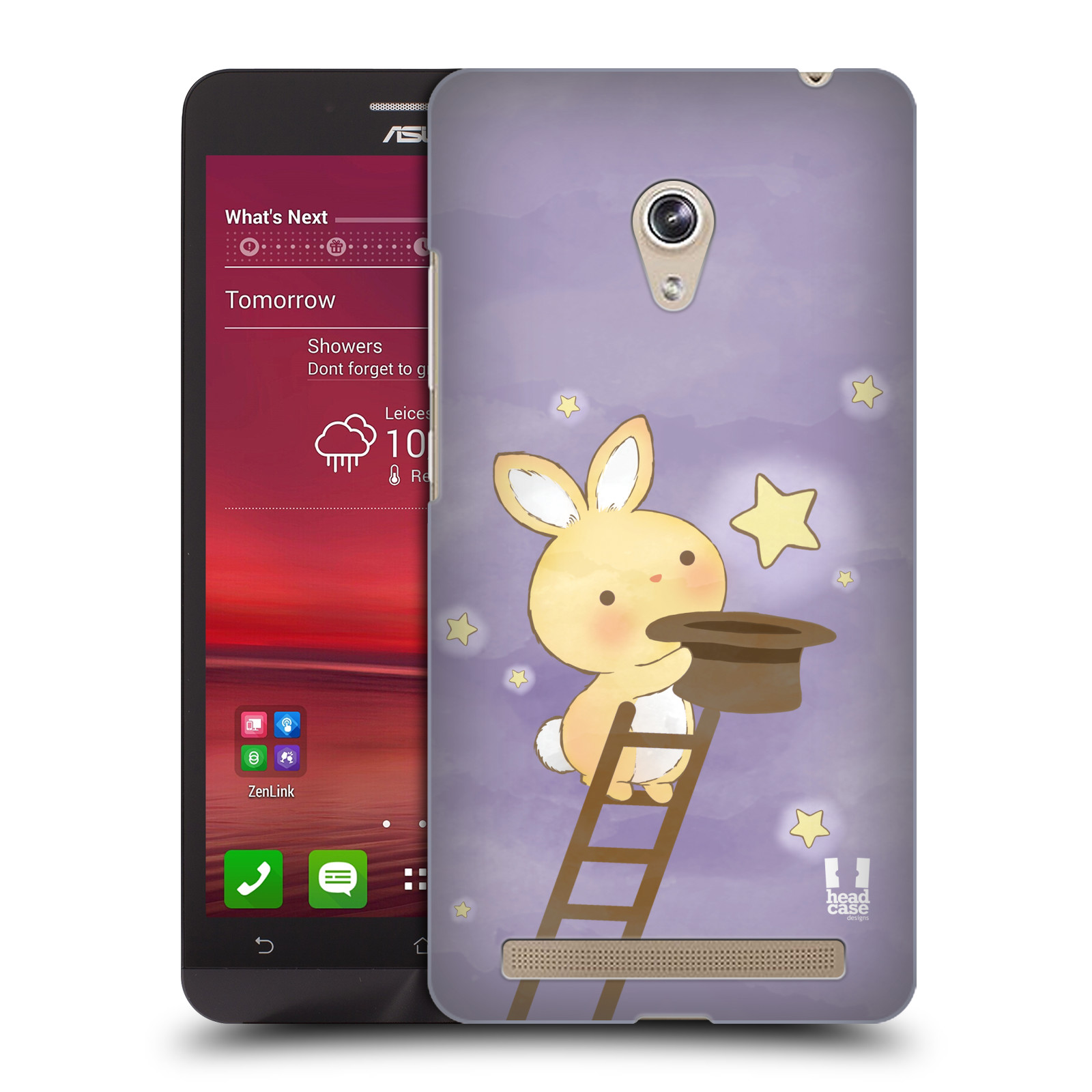 HEAD CASE plastový obal na mobil Asus Zenfone 6 vzor králíček a hvězdy fialová