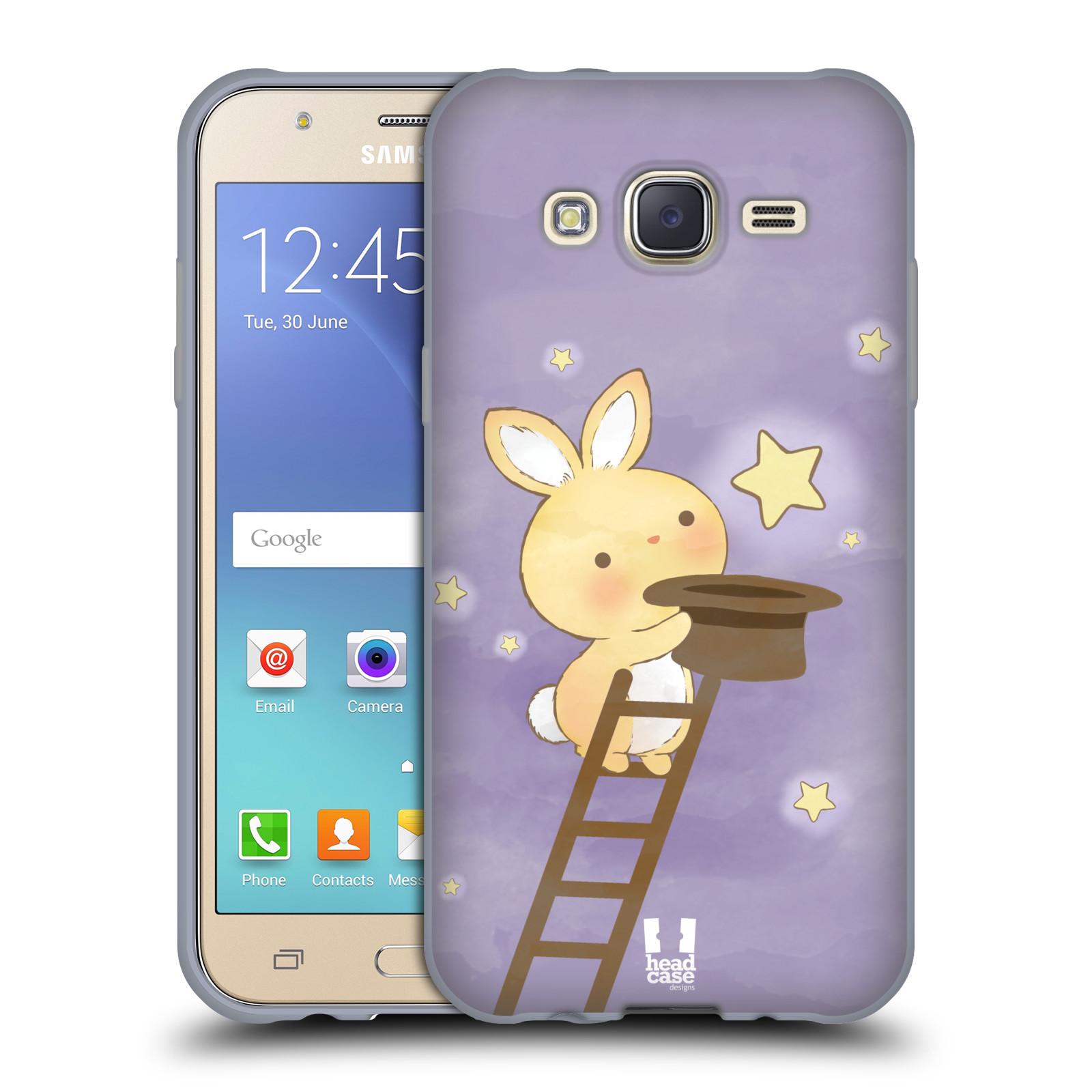 HEAD CASE silikonový obal na mobil Samsung Galaxy J5, J500, (J5 DUOS) vzor králíček a hvězdy fialová