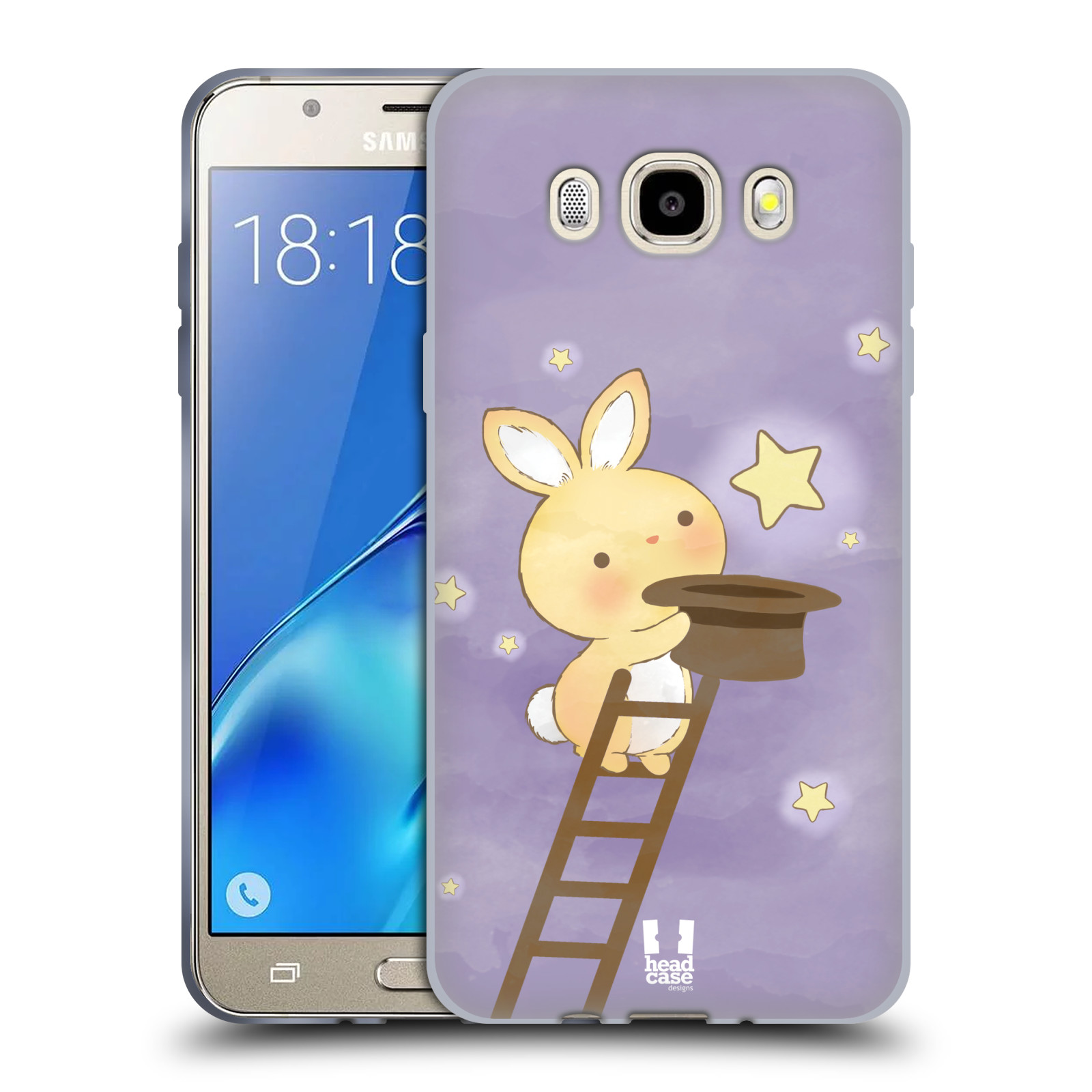 HEAD CASE silikonový obal, kryt na mobil Samsung Galaxy J5 2016, J510, J510F, (J510F DUAL SIM) vzor králíček a hvězdy fialová