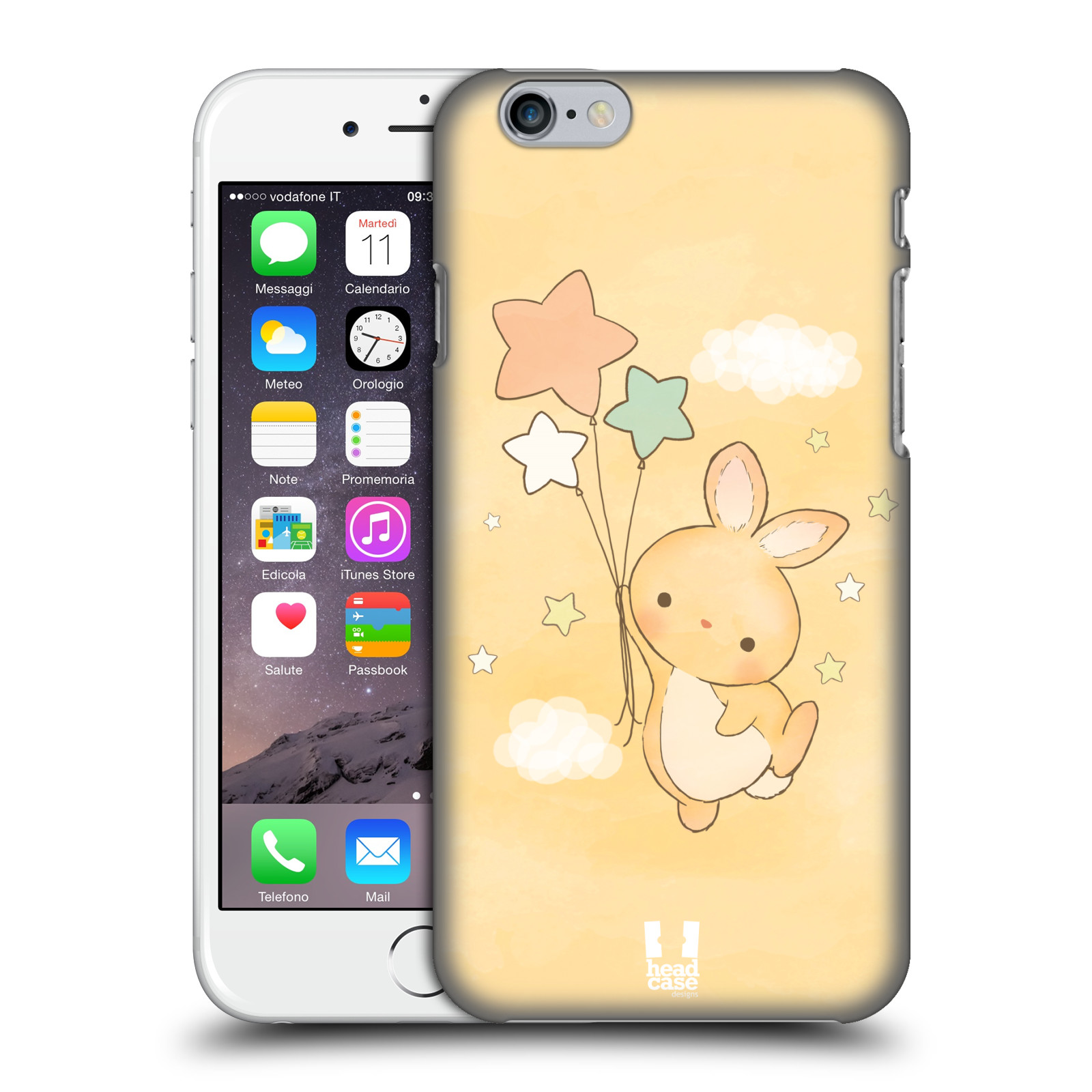 Plastové pouzdro pro mobil Apple Iphone 6/6S vzor králíček a hvězdy žlutá