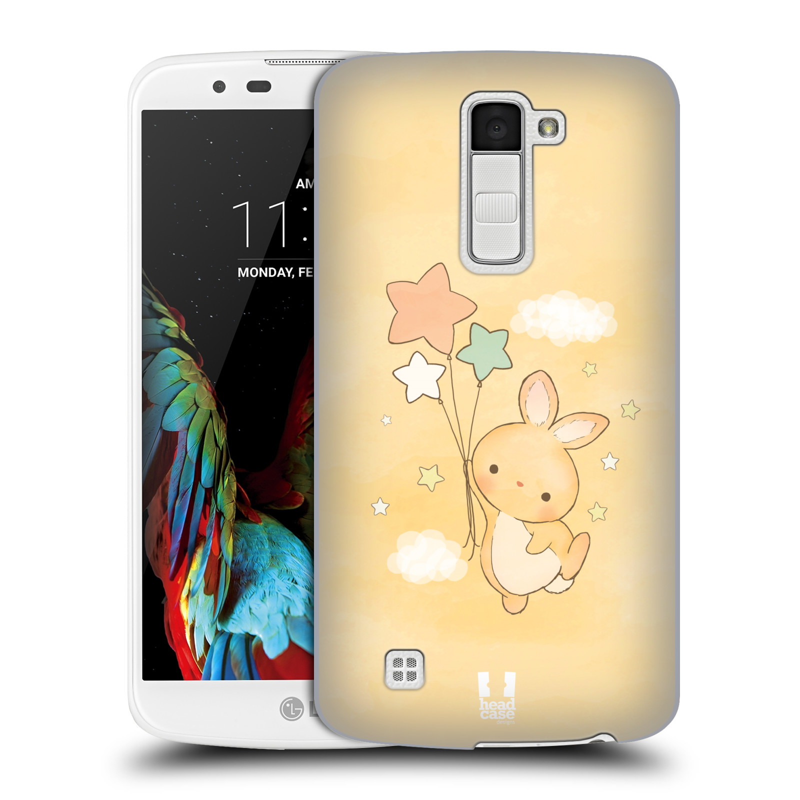 HEAD CASE plastový obal na mobil LG K10 vzor králíček a hvězdy žlutá