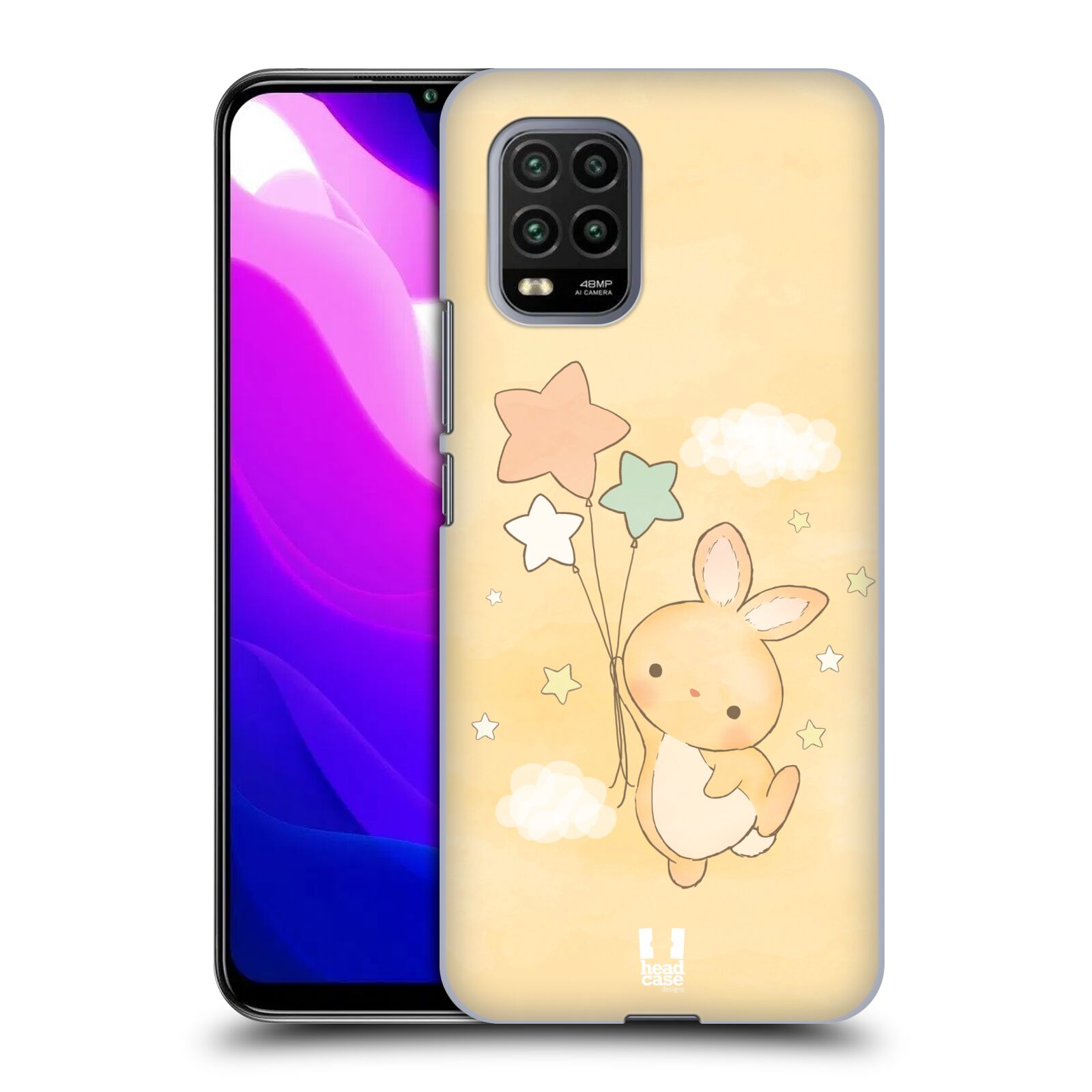 Zadní kryt, obal na mobil Xiaomi Mi 10 LITE vzor králíček a hvězdy žlutá