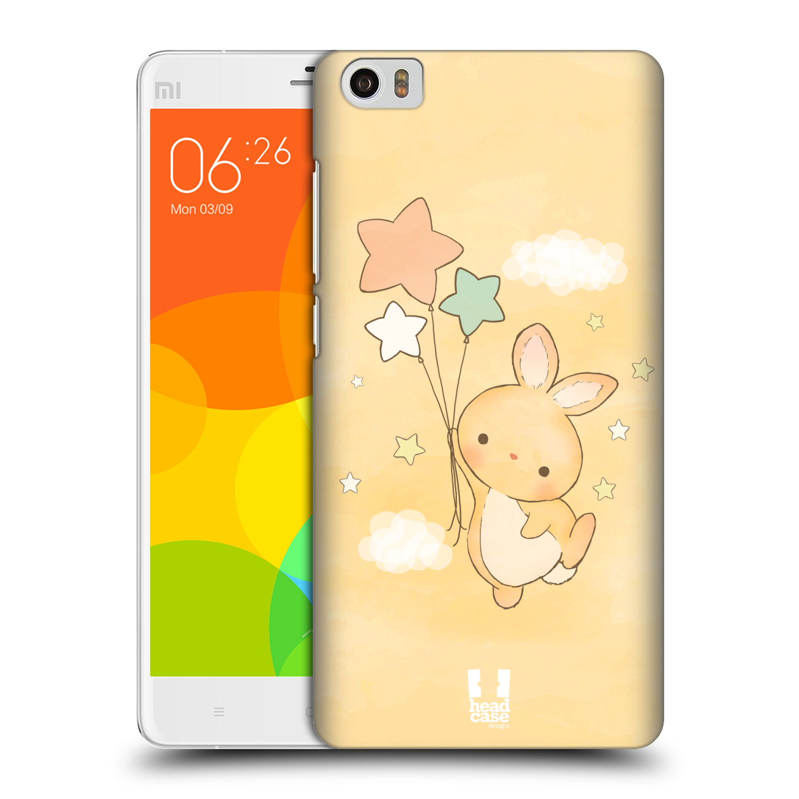 HEAD CASE pevný plastový obal na mobil XIAOMI Mi Note vzor králíček a hvězdy žlutá