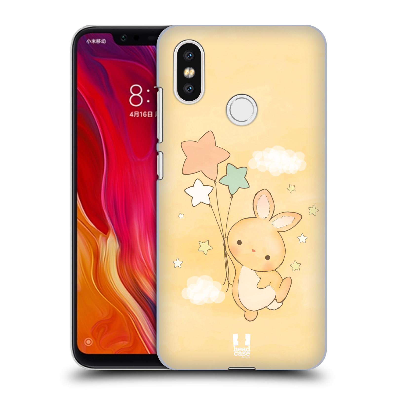 HEAD CASE plastový obal na mobil Xiaomi Mi 8 vzor králíček a hvězdy žlutá