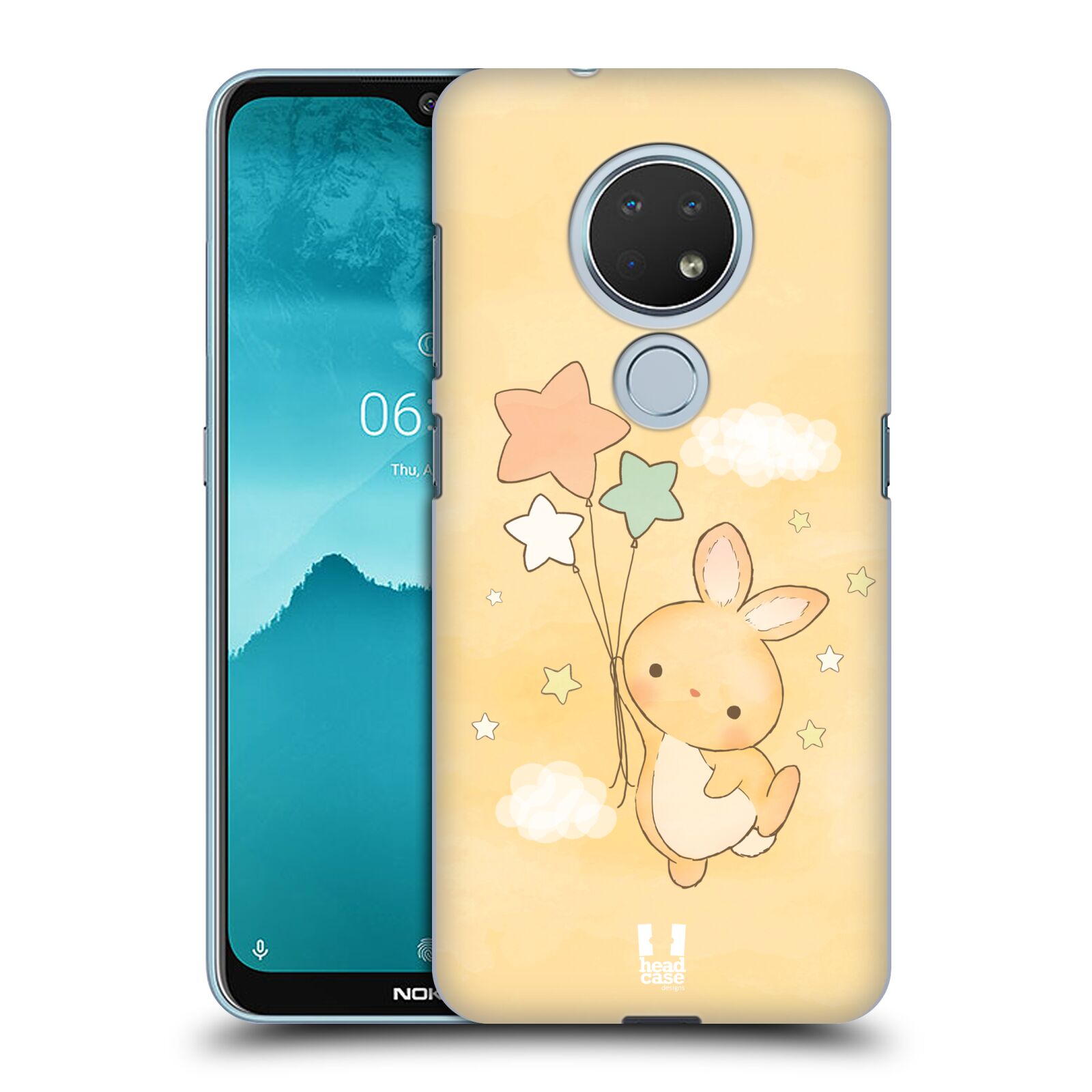 Pouzdro na mobil Nokia 6.2 - HEAD CASE - vzor králíček a hvězdy žlutá