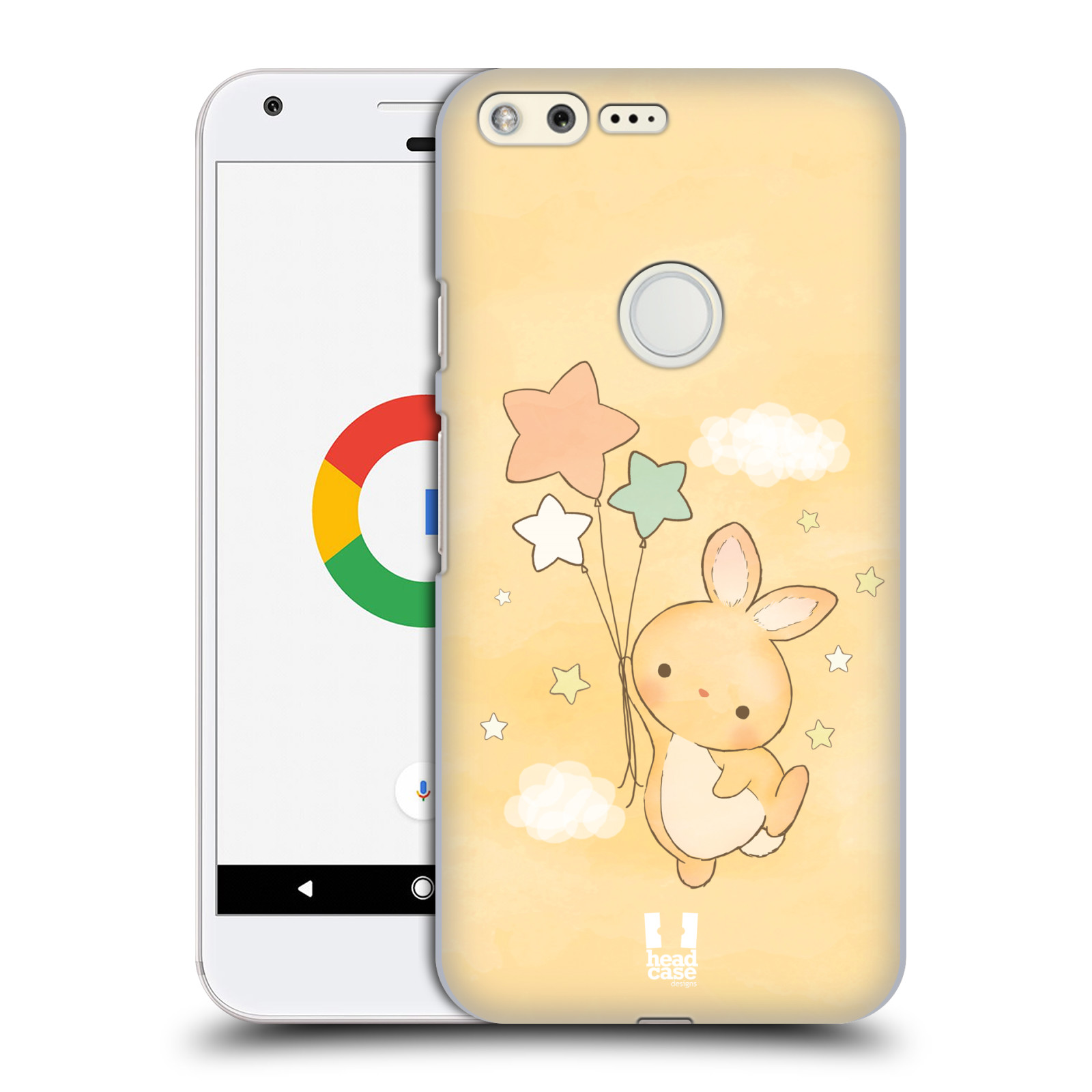HEAD CASE plastový obal na mobil GOOGLE Pixel vzor králíček a hvězdy žlutá
