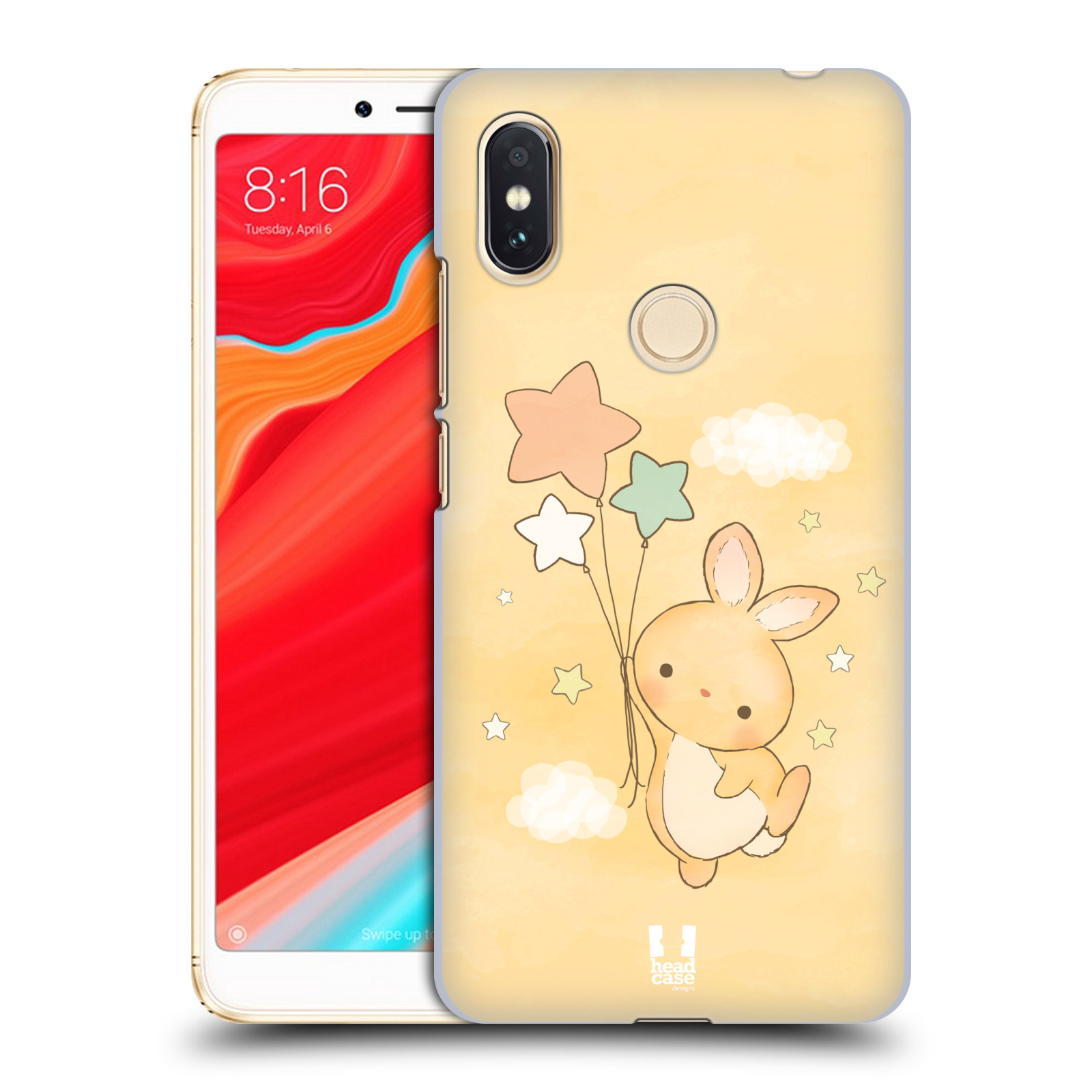 HEAD CASE plastový obal na mobil Xiaomi Redmi S2 vzor králíček a hvězdy žlutá