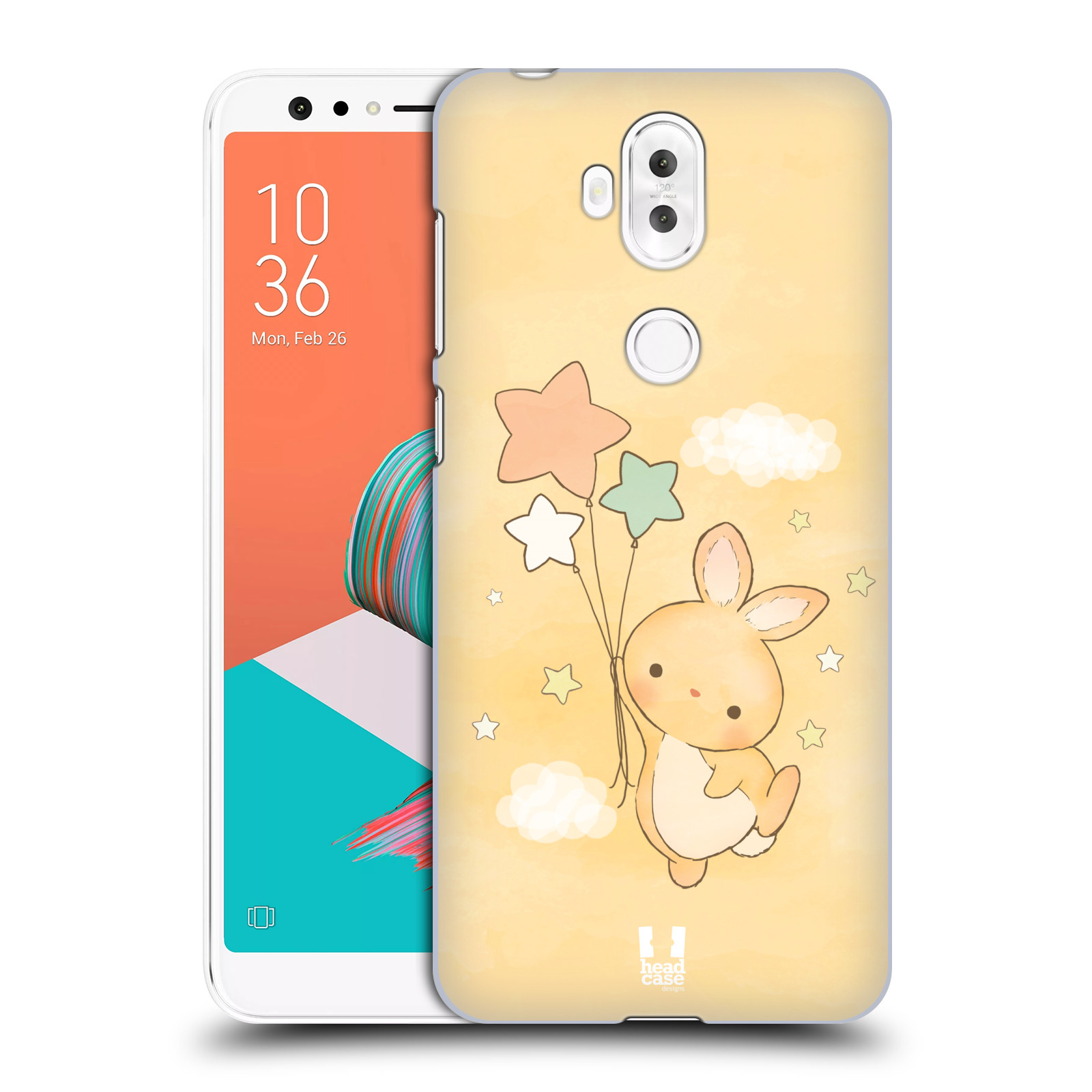 HEAD CASE plastový obal na mobil Asus Zenfone 5 LITE ZC600KL vzor králíček a hvězdy žlutá