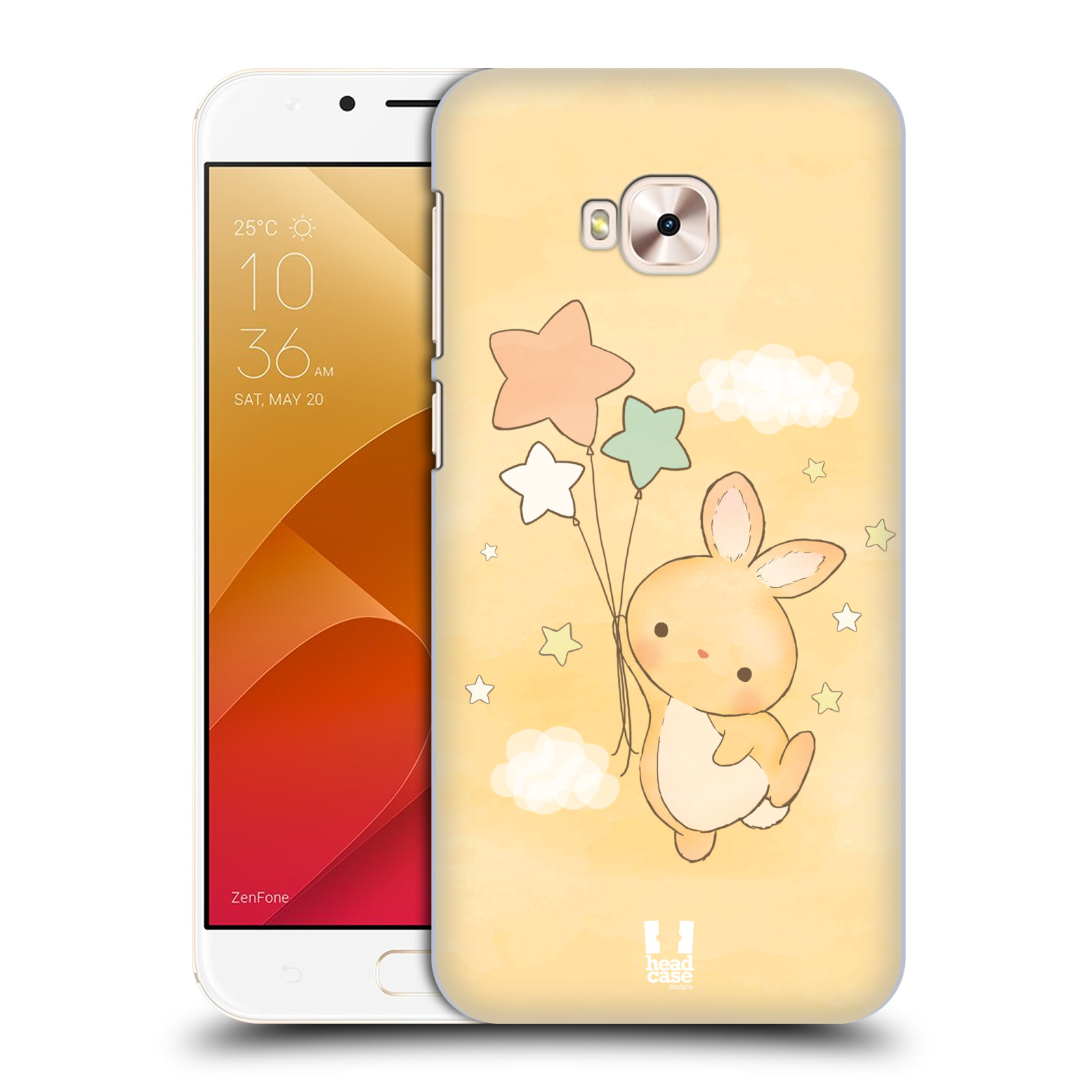 HEAD CASE plastový obal na mobil Asus Zenfone 4 Selfie Pro ZD552KL vzor králíček a hvězdy žlutá