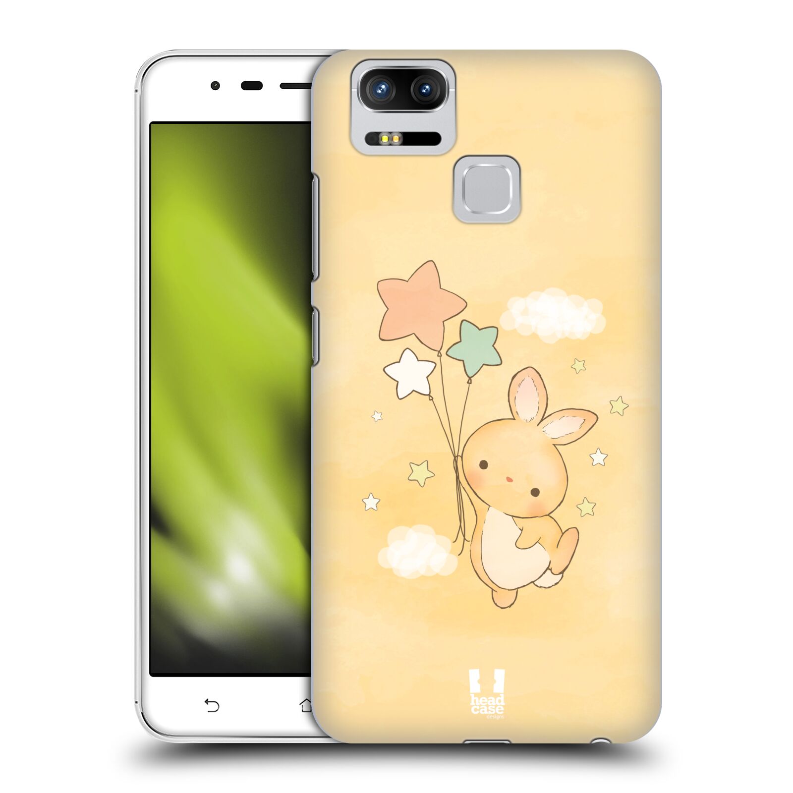 HEAD CASE plastový obal na mobil Asus Zenfone 3 Zoom ZE553KL vzor králíček a hvězdy žlutá