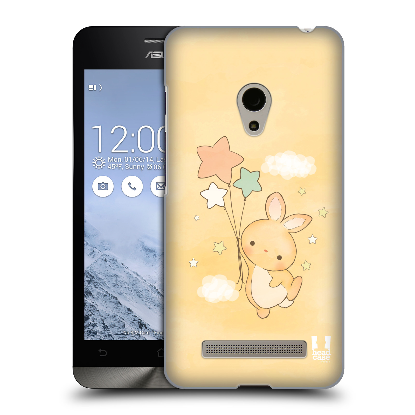 HEAD CASE plastový obal na mobil Asus Zenfone 5 vzor králíček a hvězdy žlutá