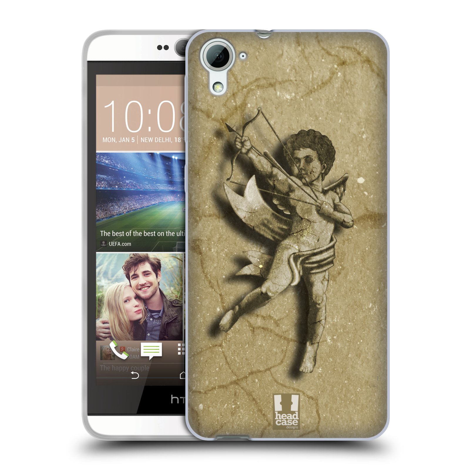 HEAD CASE silikonový obal na mobil HTC DESIRE 826 vzor Andělé z kamene LANCELOT