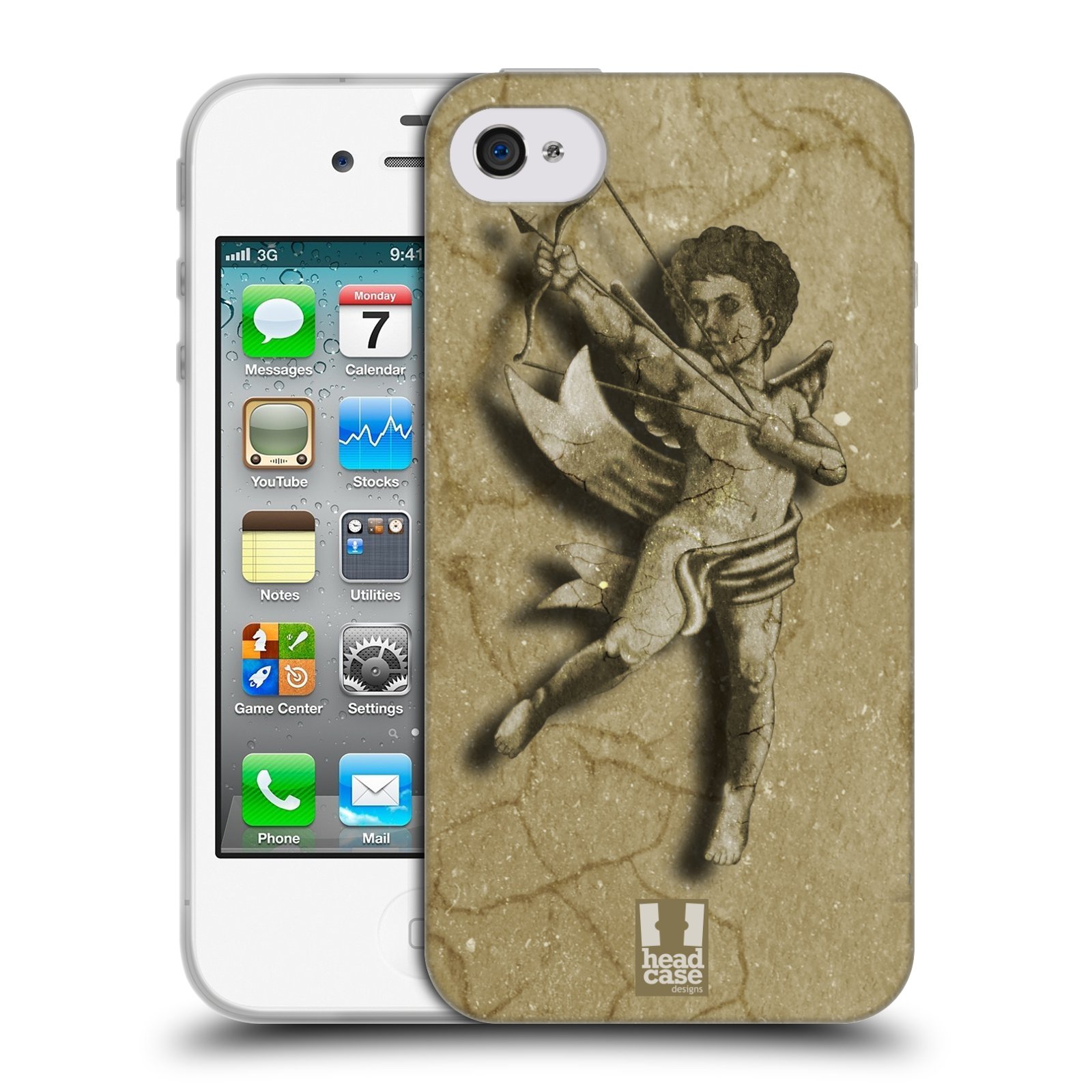 HEAD CASE silikonový obal na mobil Apple Iphone 4/4S vzor Andělé z kamene LANCELOT