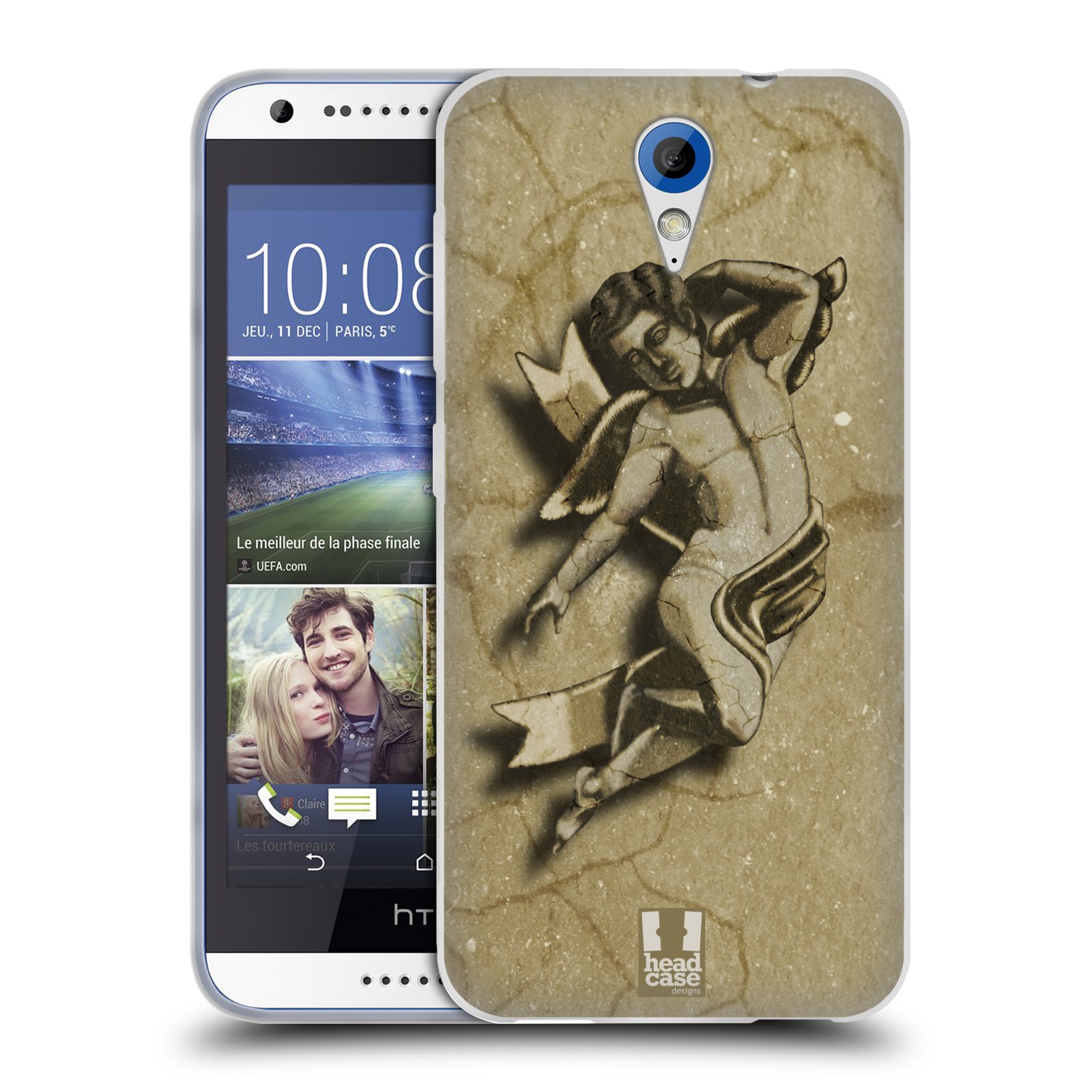 HEAD CASE silikonový obal na mobil HTC DESIRE 620 vzor Andělé z kamene LAYLAND