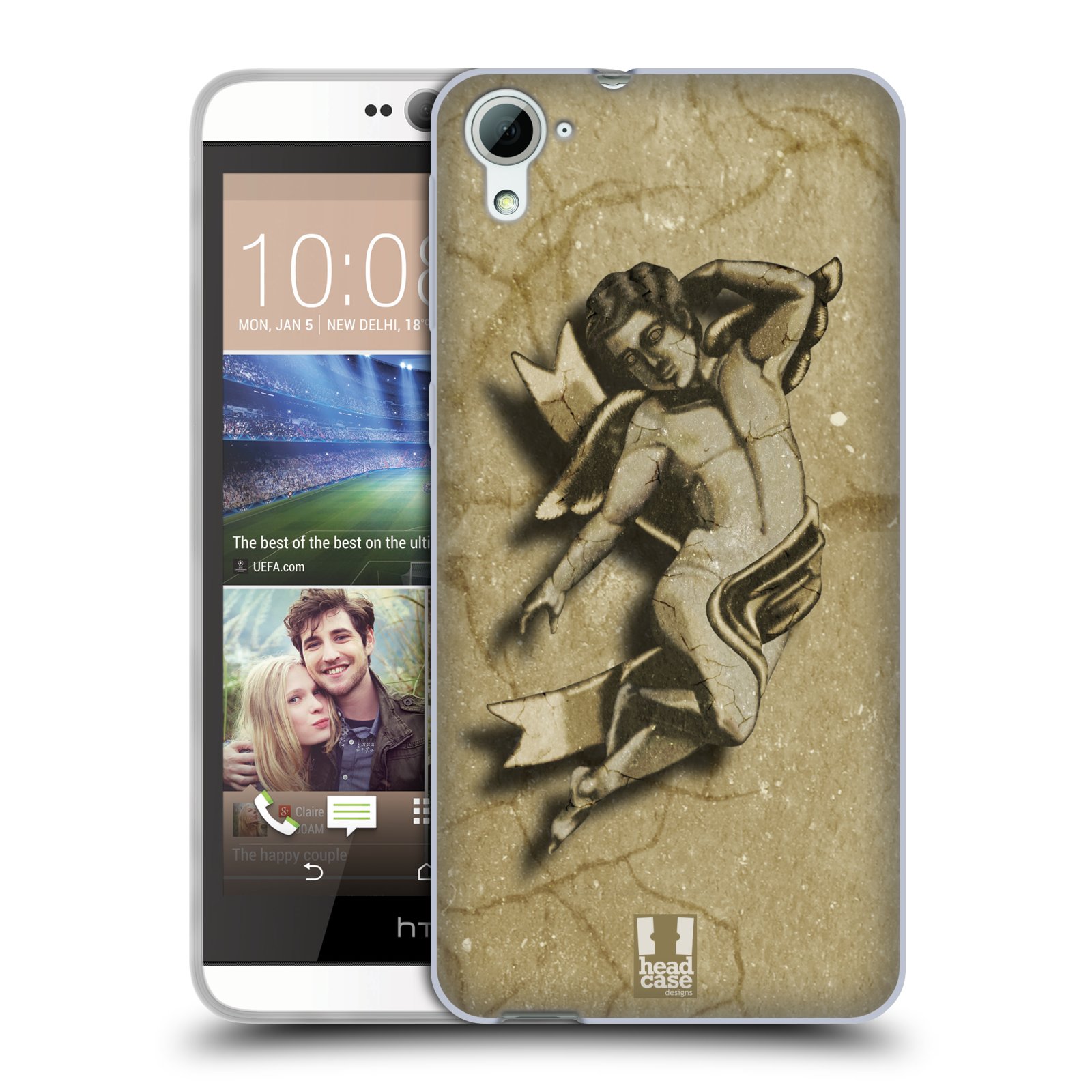 HEAD CASE silikonový obal na mobil HTC DESIRE 826 vzor Andělé z kamene LAYLAND
