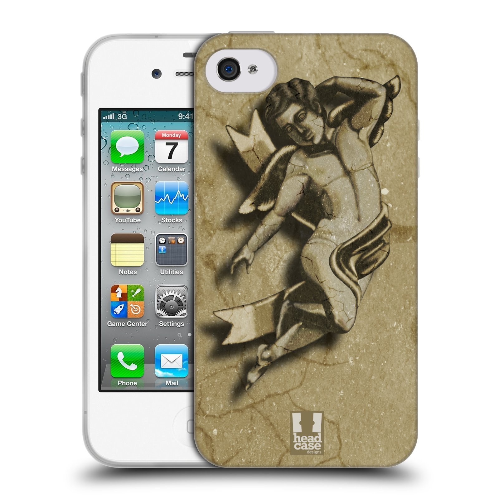 HEAD CASE silikonový obal na mobil Apple Iphone 4/4S vzor Andělé z kamene LAYLAND