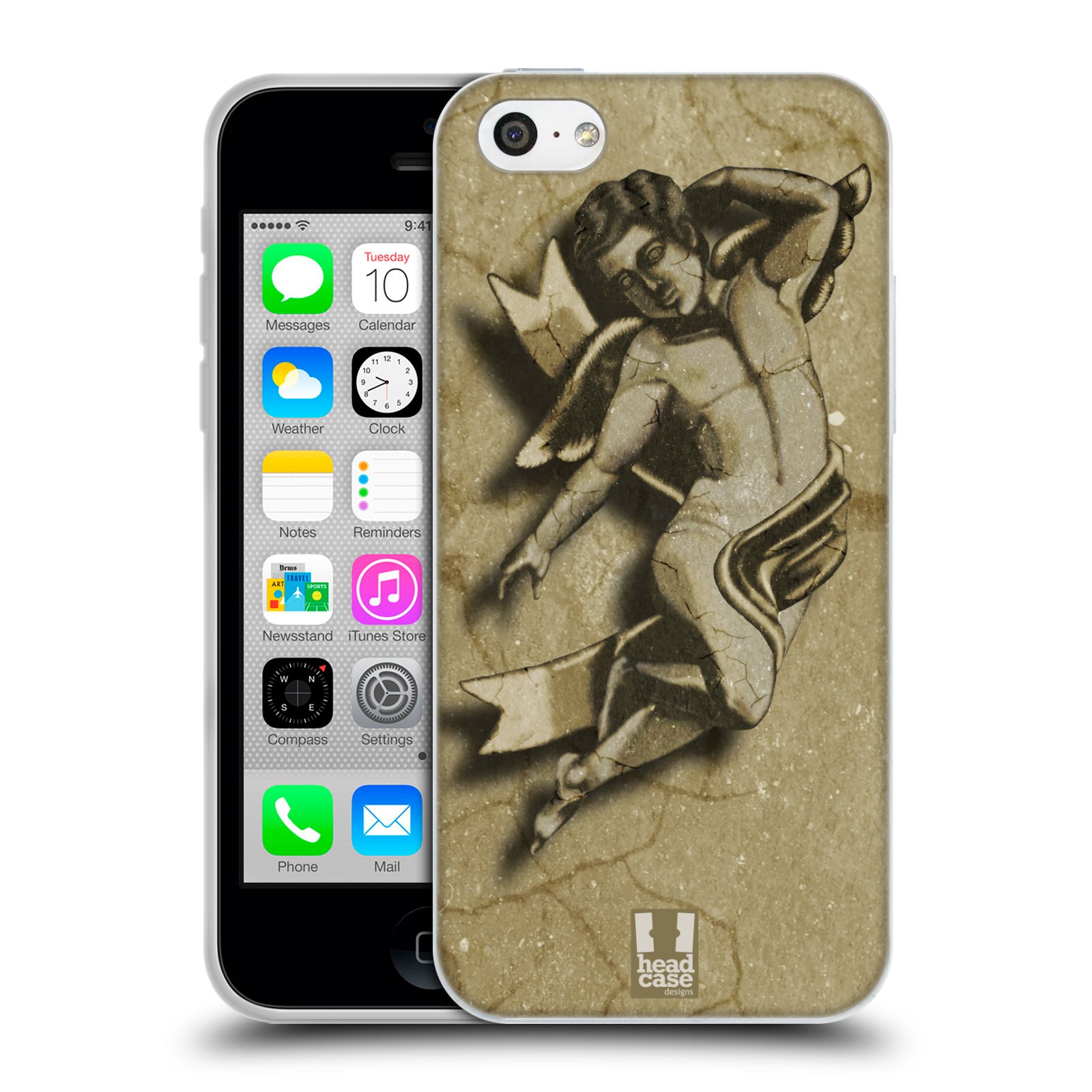 HEAD CASE silikonový obal na mobil Apple Iphone 5C vzor Andělé z kamene LAYLAND