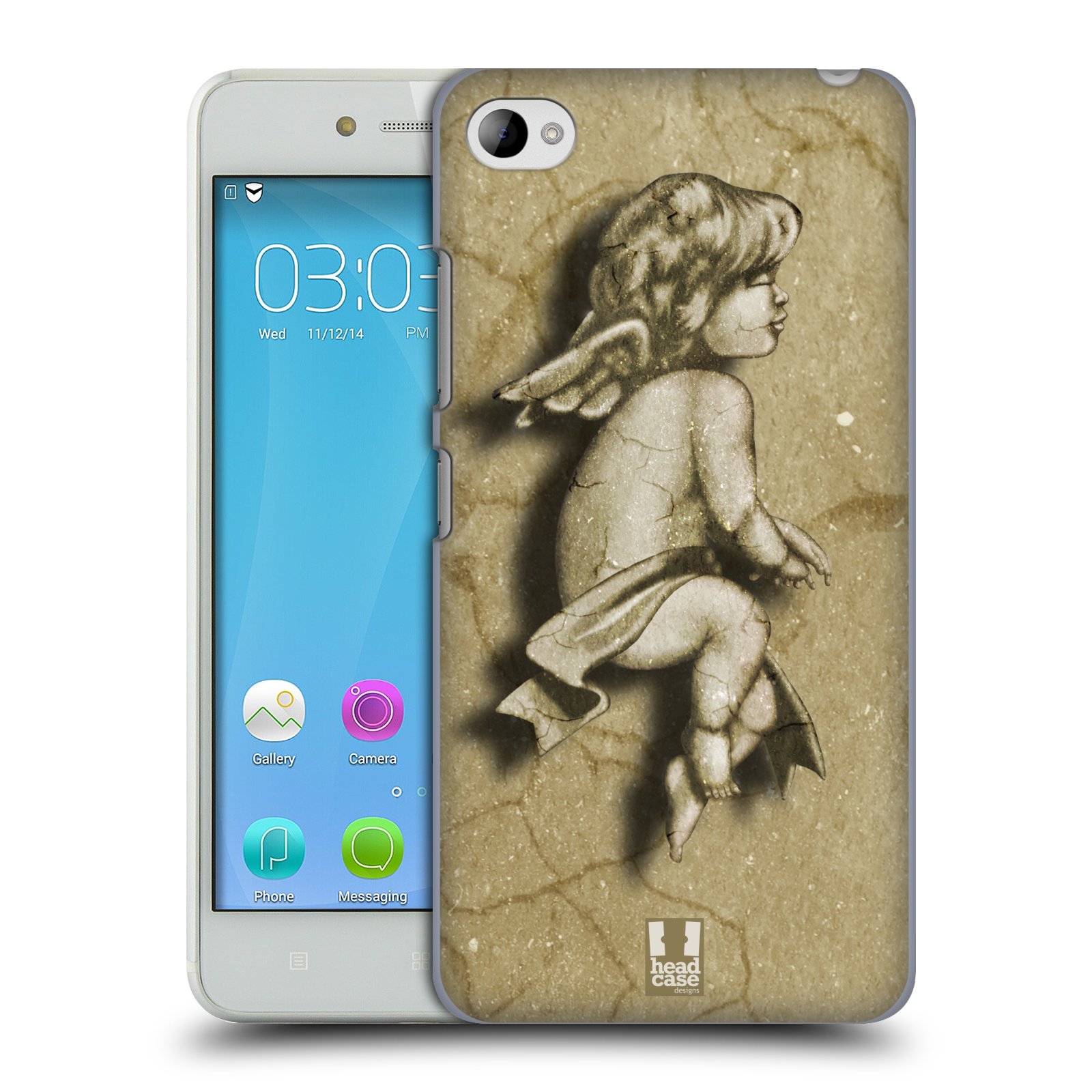 HEAD CASE pevný plastový obal na mobil LENOVO S90 vzor Andělé z kamene LAZAR