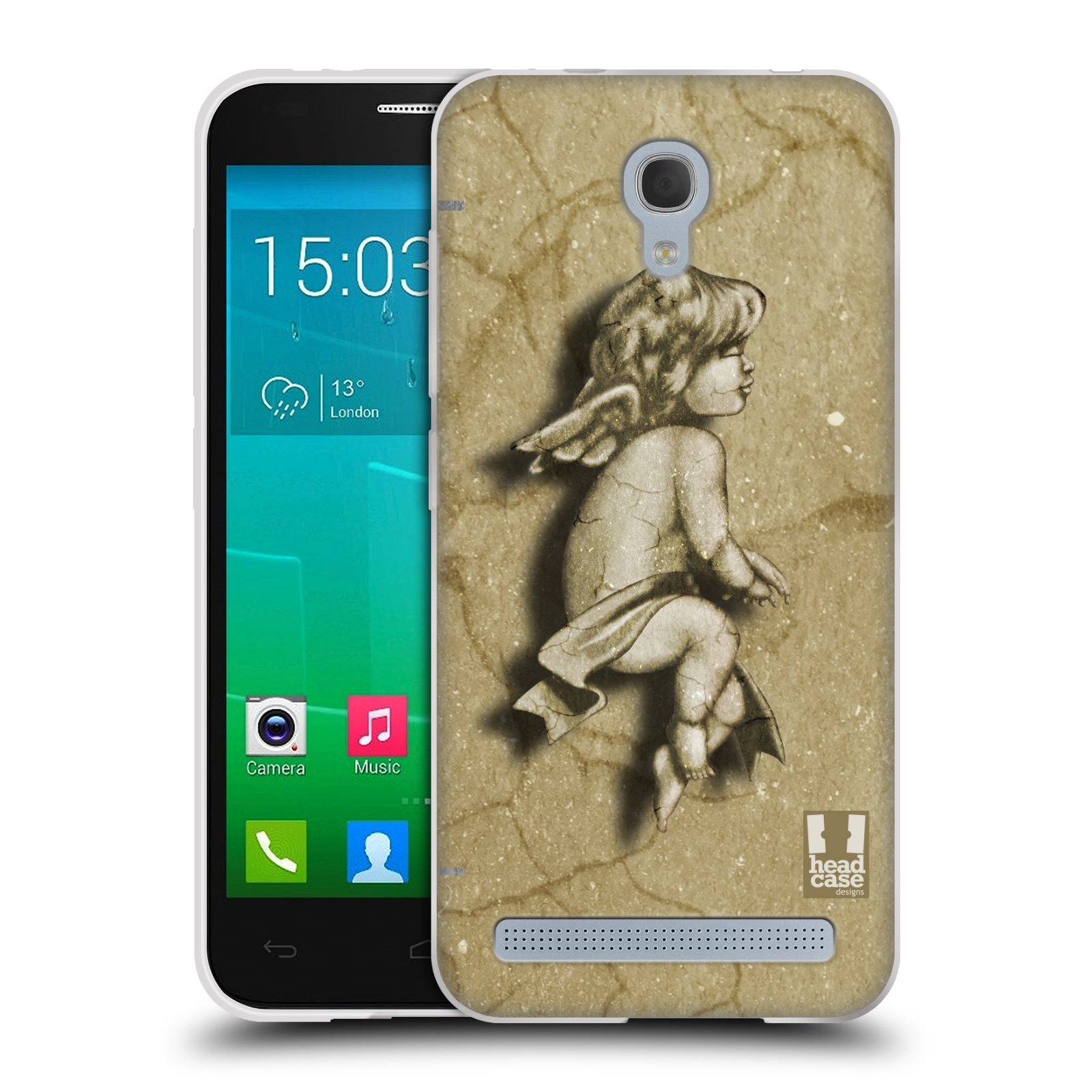 HEAD CASE silikonový obal na mobil Alcatel Idol 2 MINI S 6036Y vzor Andělé z kamene LAZAR