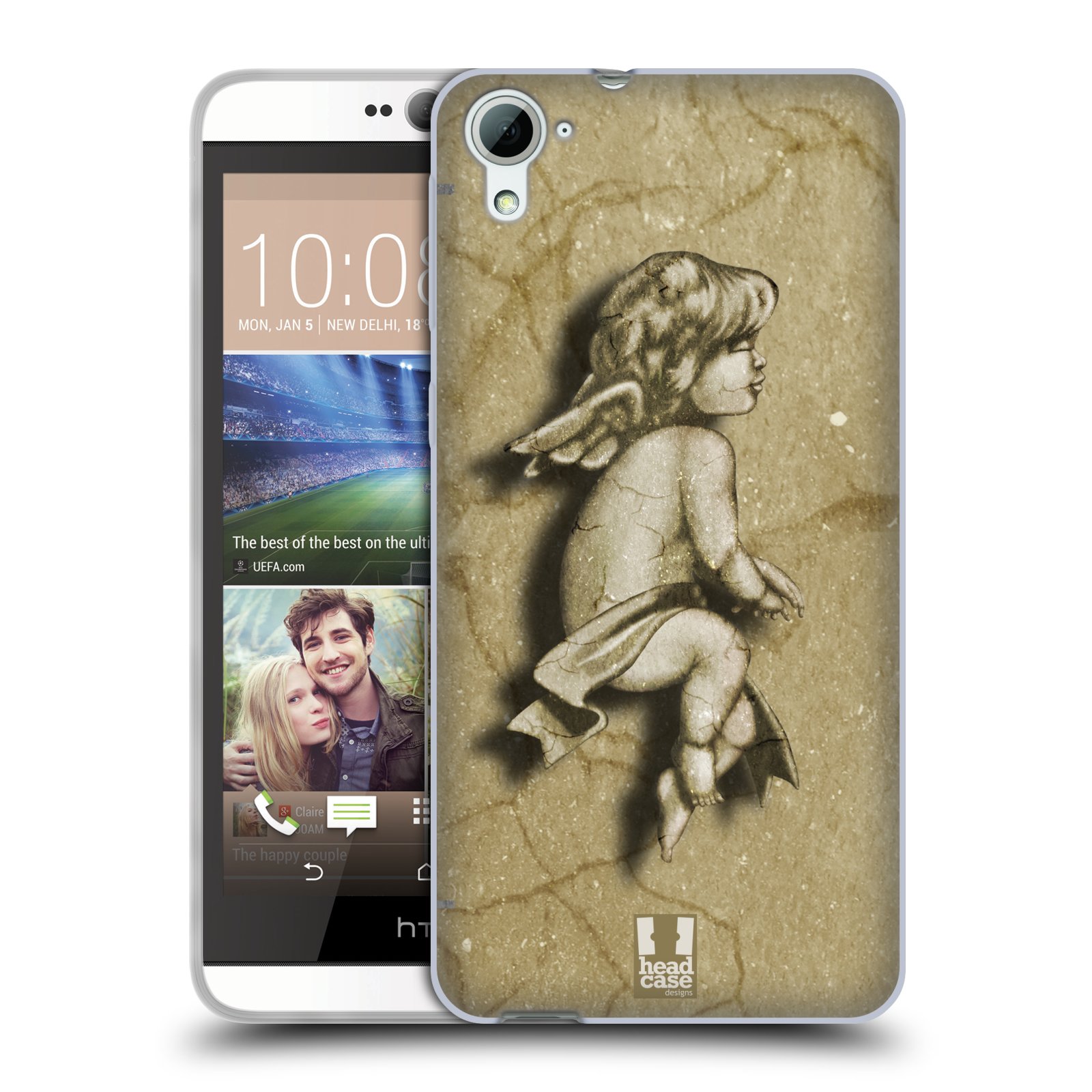 HEAD CASE silikonový obal na mobil HTC DESIRE 826 vzor Andělé z kamene LAZAR