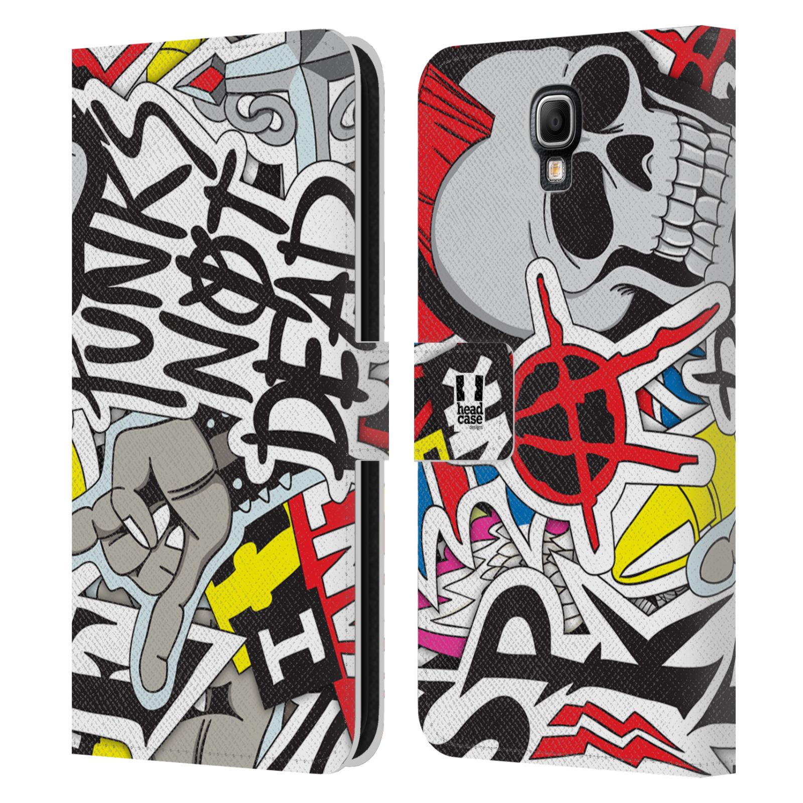 HEAD CASE Flipové pouzdro pro mobil Samsung Galaxy Note 3 NEO (N7505) vzor STICKER nálepky PUNK IS NOT DEAD