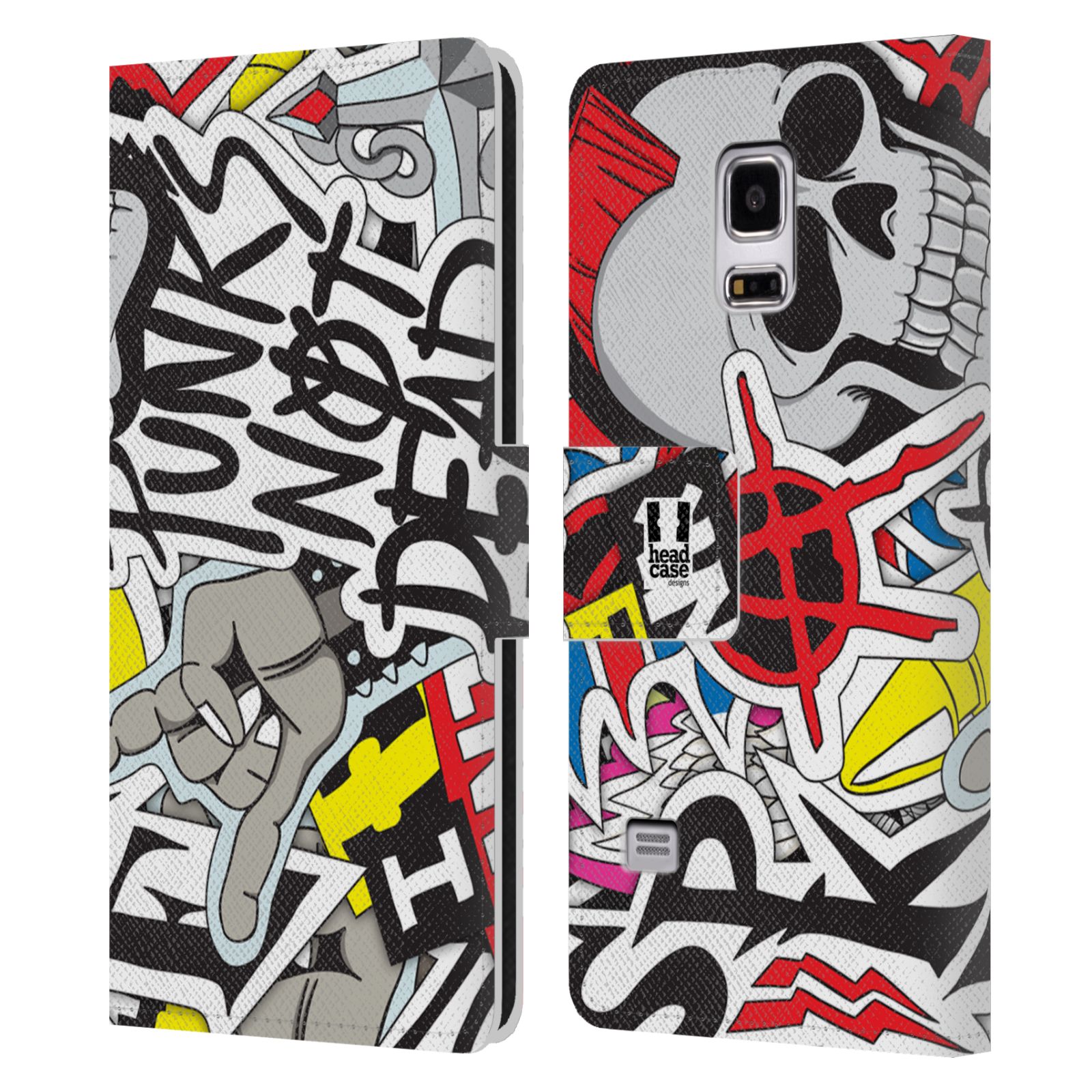 HEAD CASE Flipové pouzdro pro mobil Samsung Galaxy S5 MINI / S5 MINI DUOS vzor STICKER nálepky PUNK IS NOT DEAD