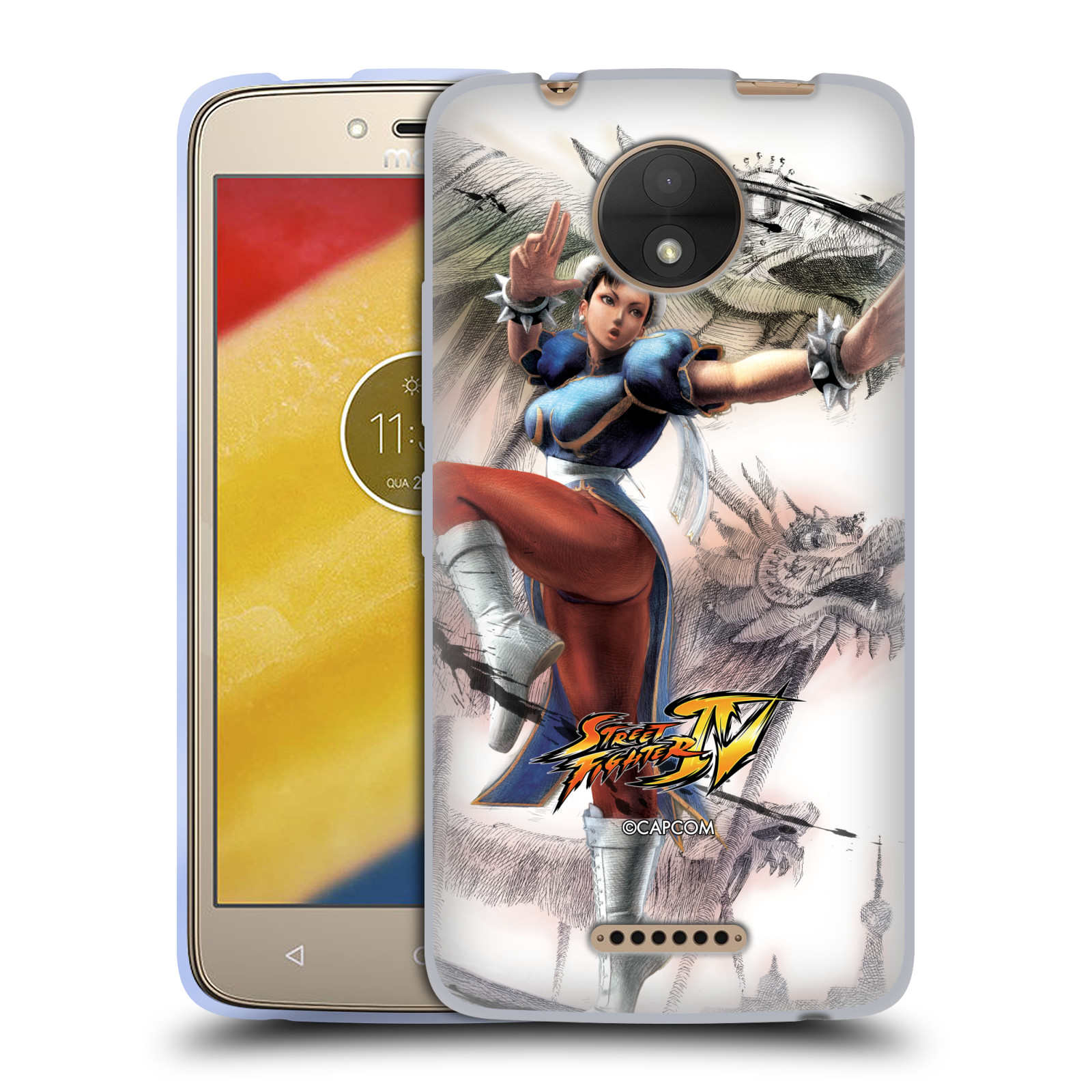 HEAD CASE silikonový obal na mobil Lenovo Moto C oficiální kryt STREET FIGHTER bojovnice Chun-Li kresba