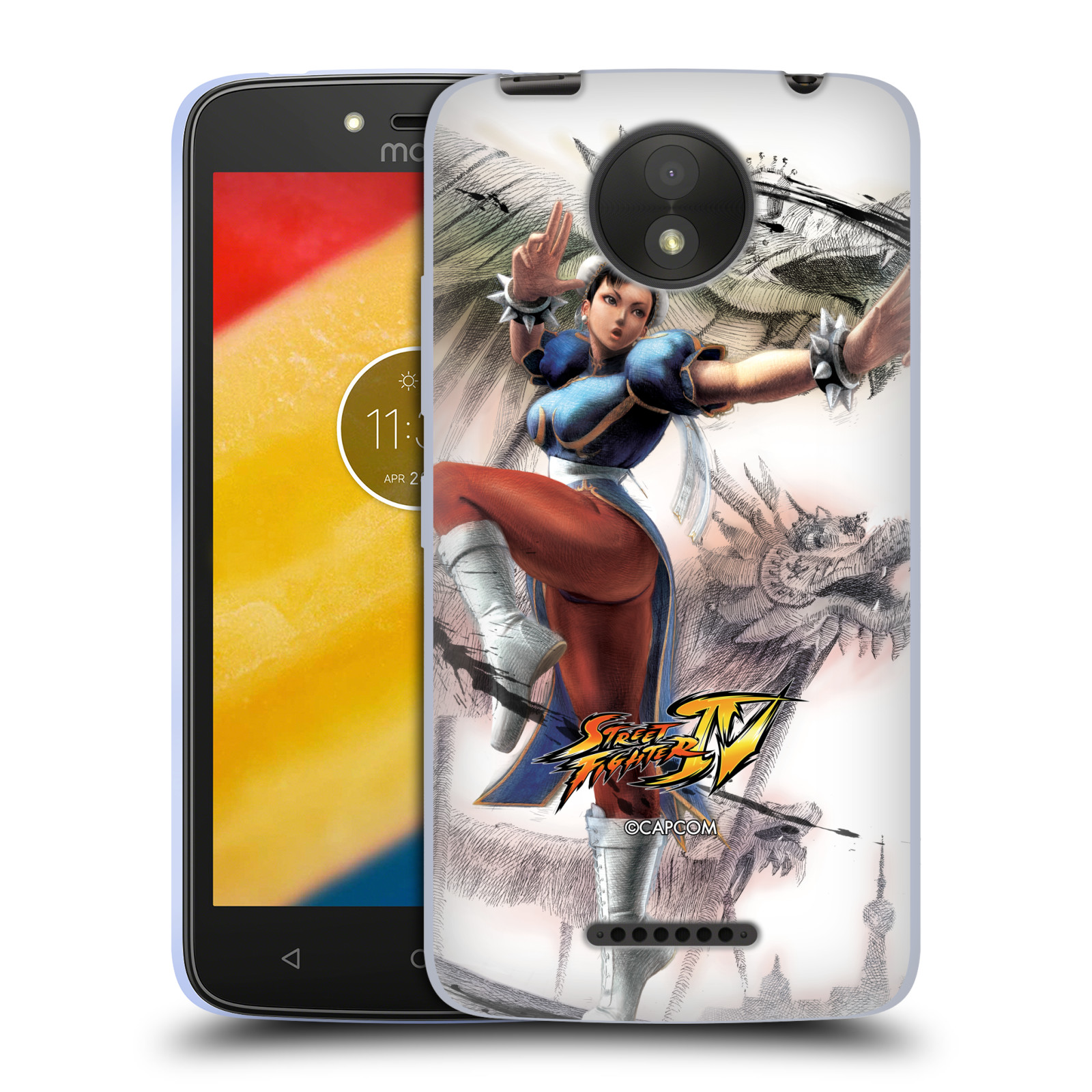HEAD CASE silikonový obal na mobil Lenovo Moto C PLUS oficiální kryt STREET FIGHTER bojovnice Chun-Li kresba